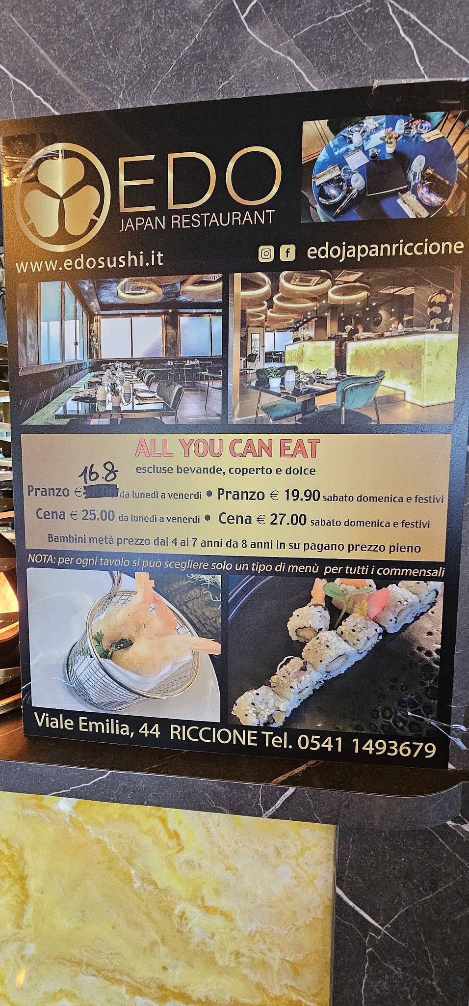Menu di Edo Sushi Riccione 
