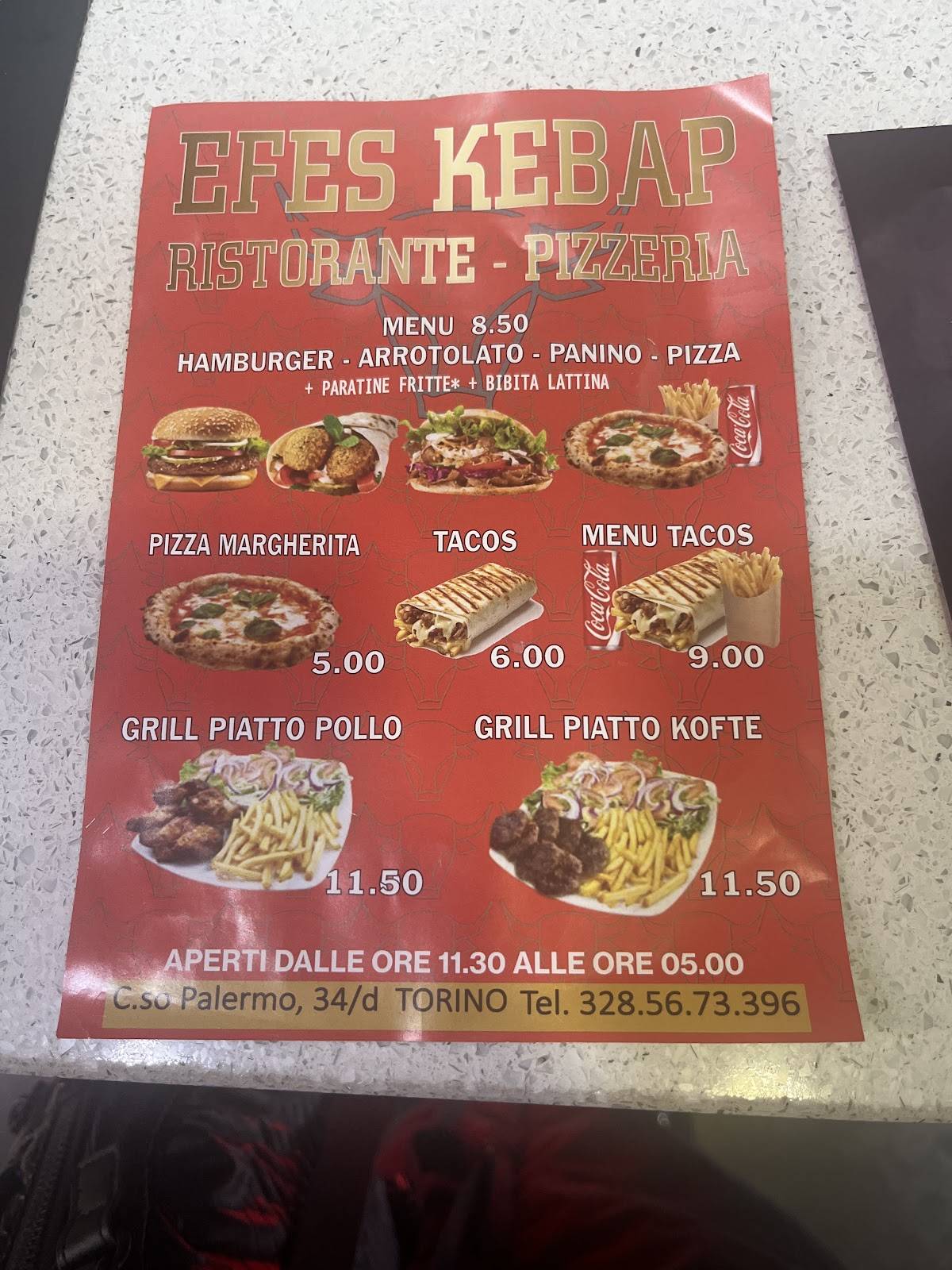 Menu di EFES RISTORANTE GRILL 