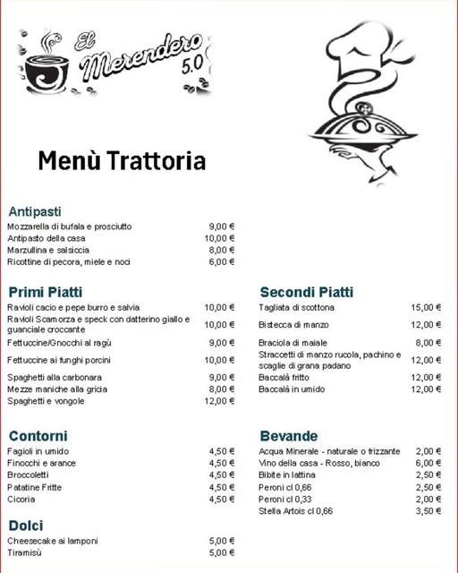 Menu di El Merendero 5.0 
