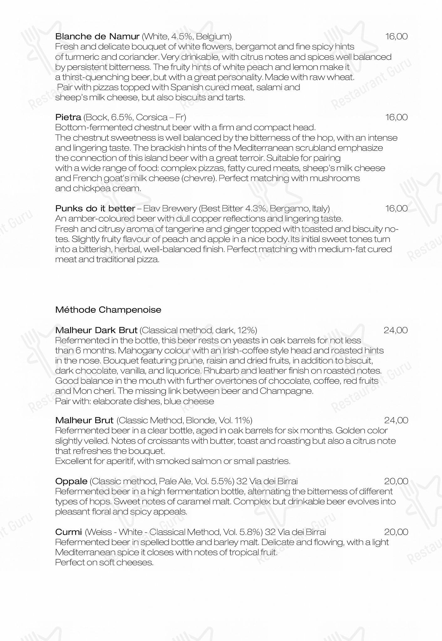 Emma in Roma - Drink menu