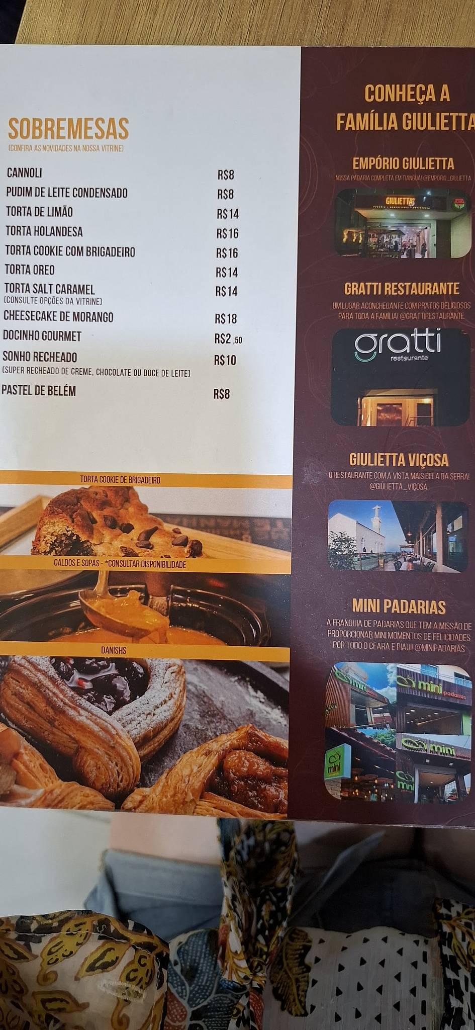 Empório Giulietta cardápio