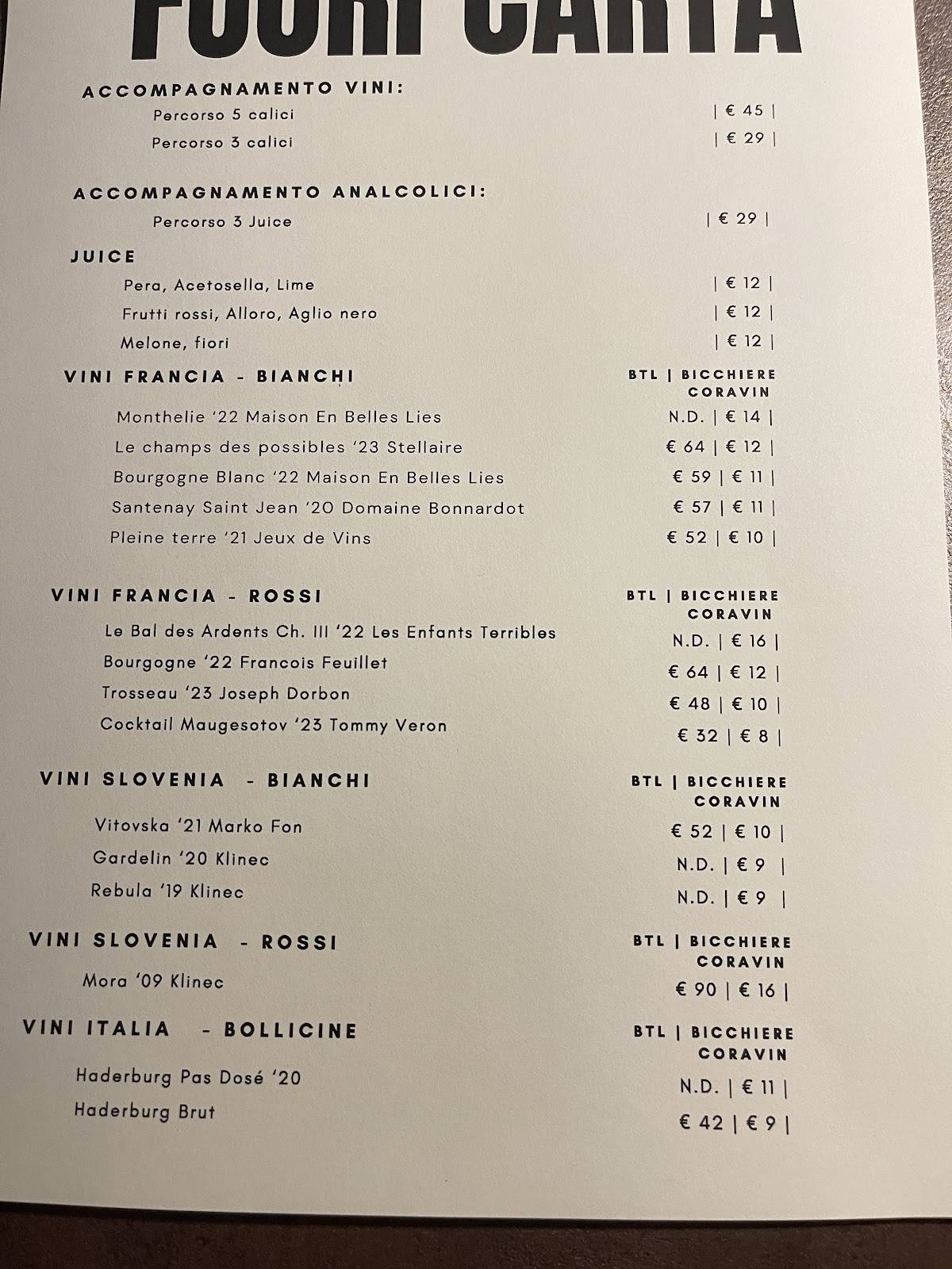 Menu di Erbavoglio 