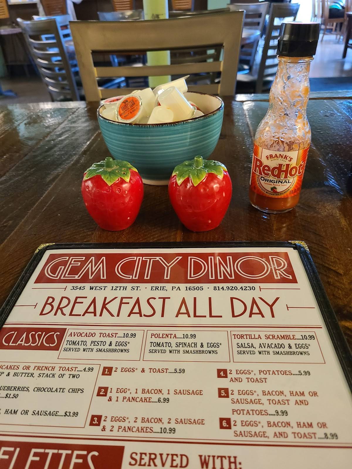 Menu at Gem City Dinor restaurant, Erie