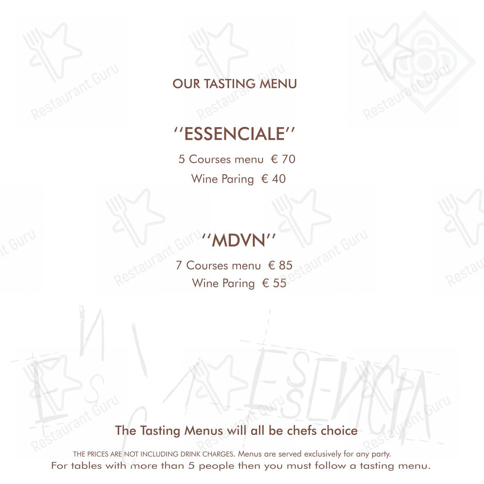 Essencia Restaurant in Napoli - Menu