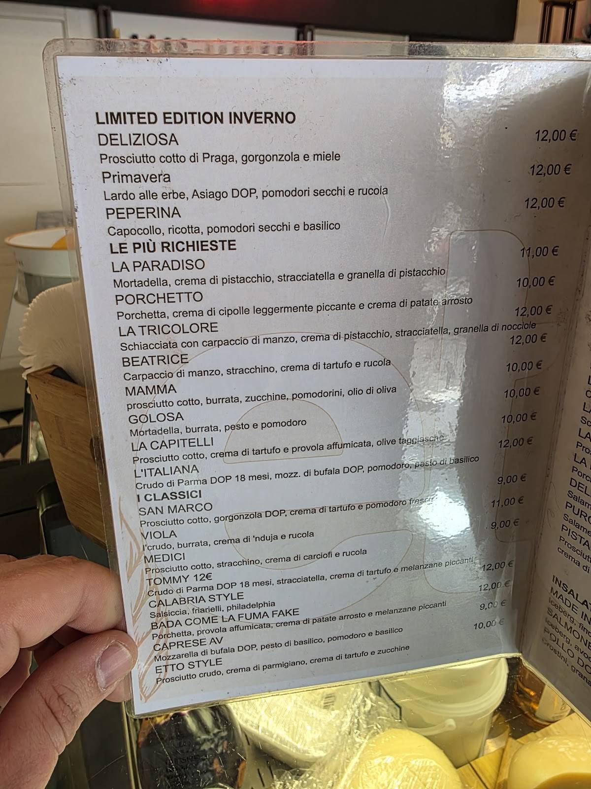 Menu di Etto - Focacceria 