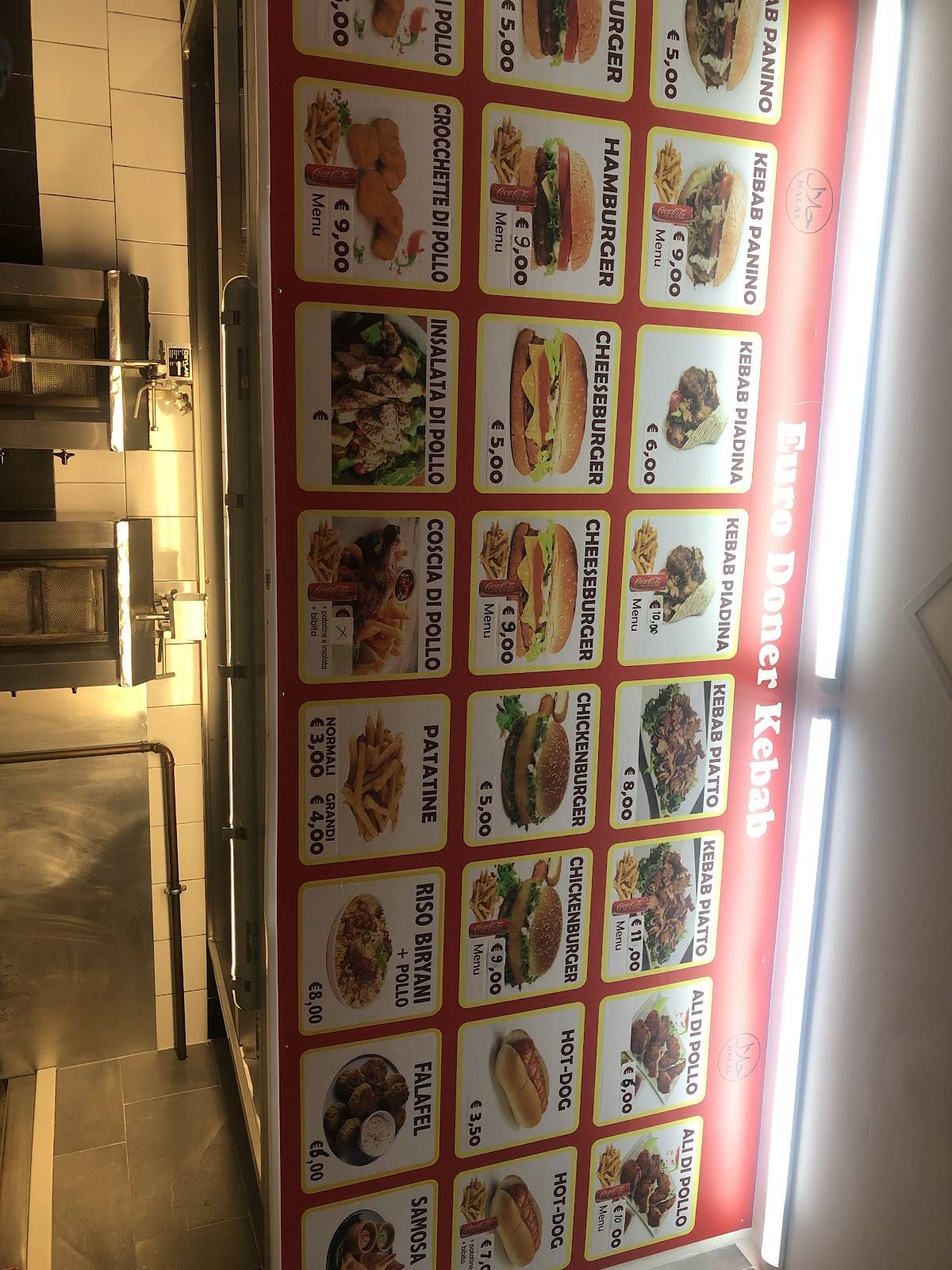 Menu di Euro Donar kebab 