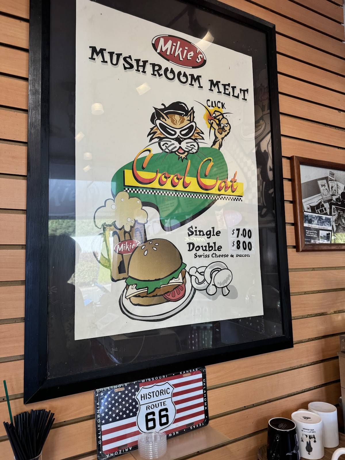 Menu at Mikie's restaurant, Everett
