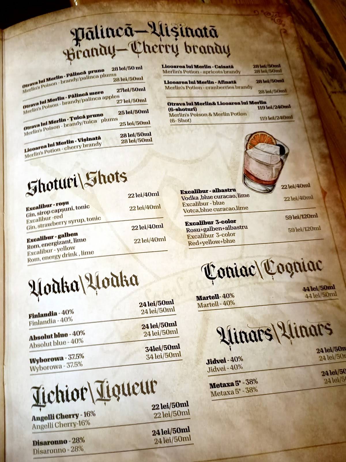 Menu de Excalibur