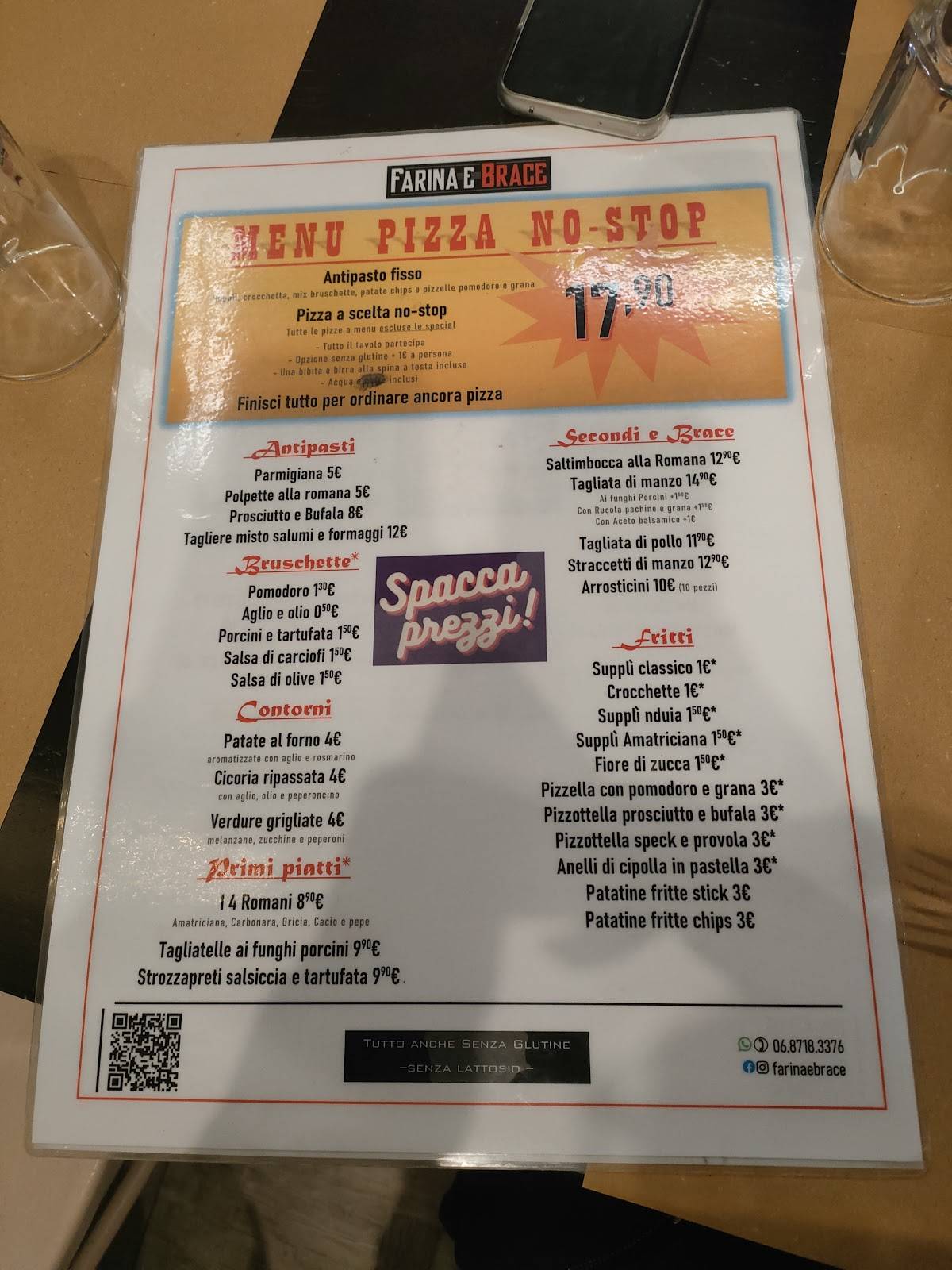Menu di FARINA E BRACE 