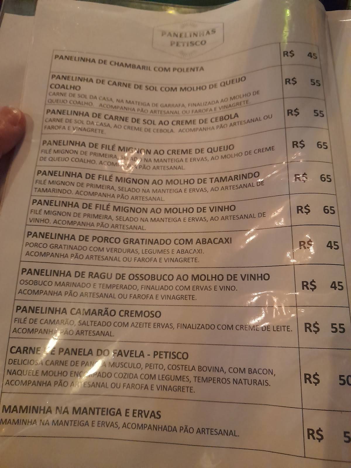 Menu Em Favela Gastron Mica Pub Bar Olinda