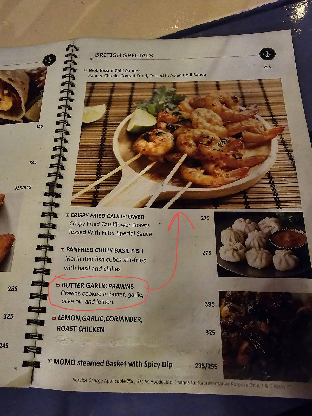 FILTER KITCHEN CAFE AND LOUNGE menu