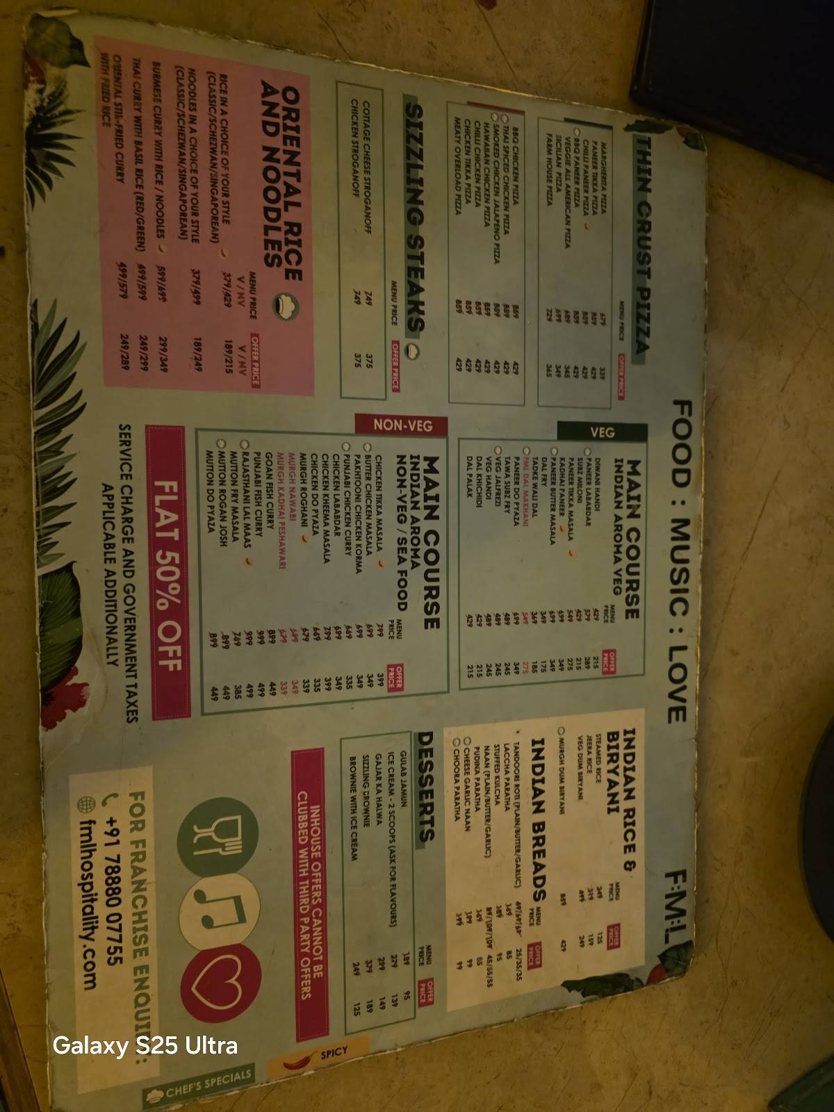 FML- Food Music Love (Kalyani Nagar) menu