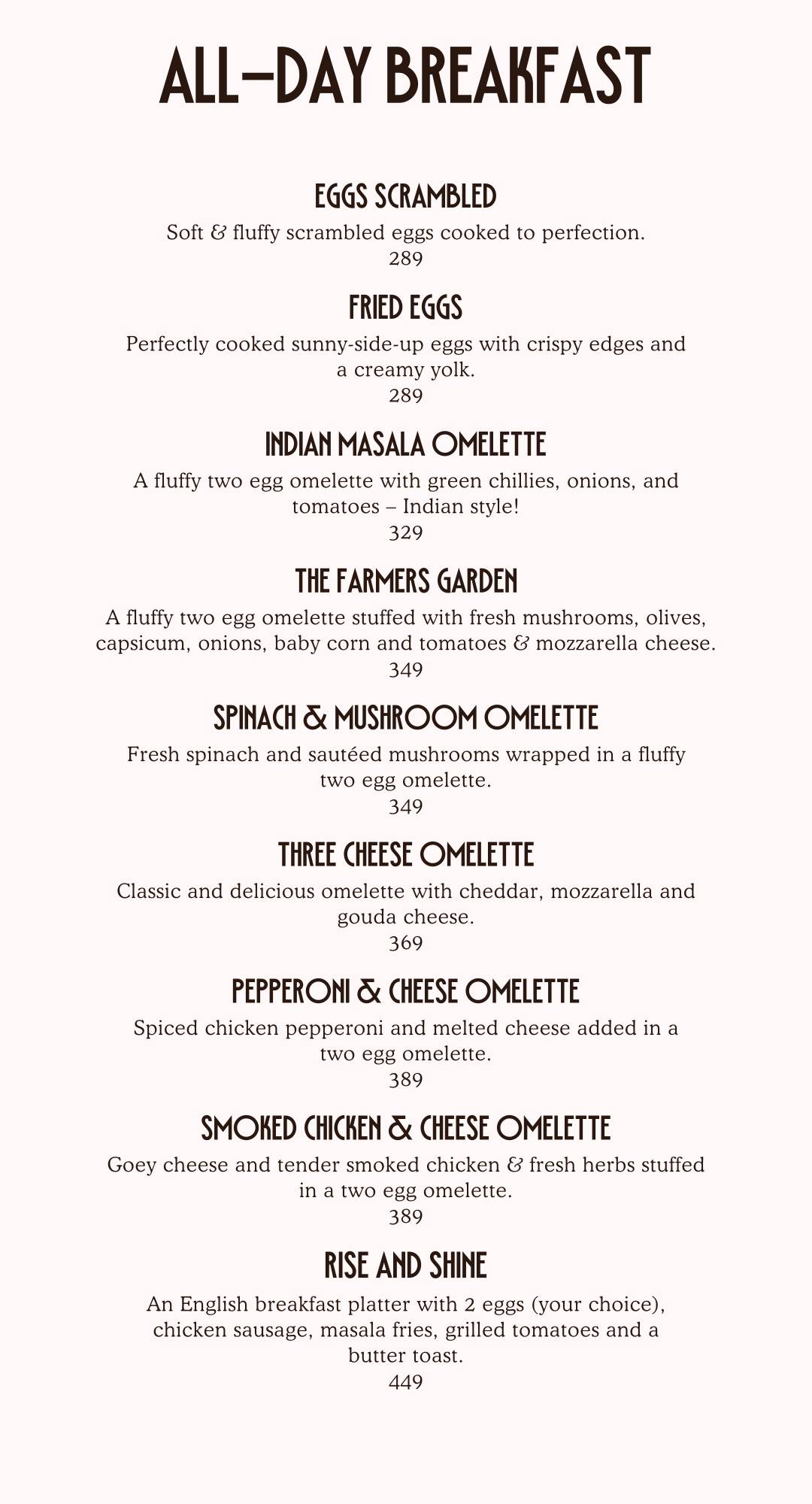 FO- Food Overloded menu