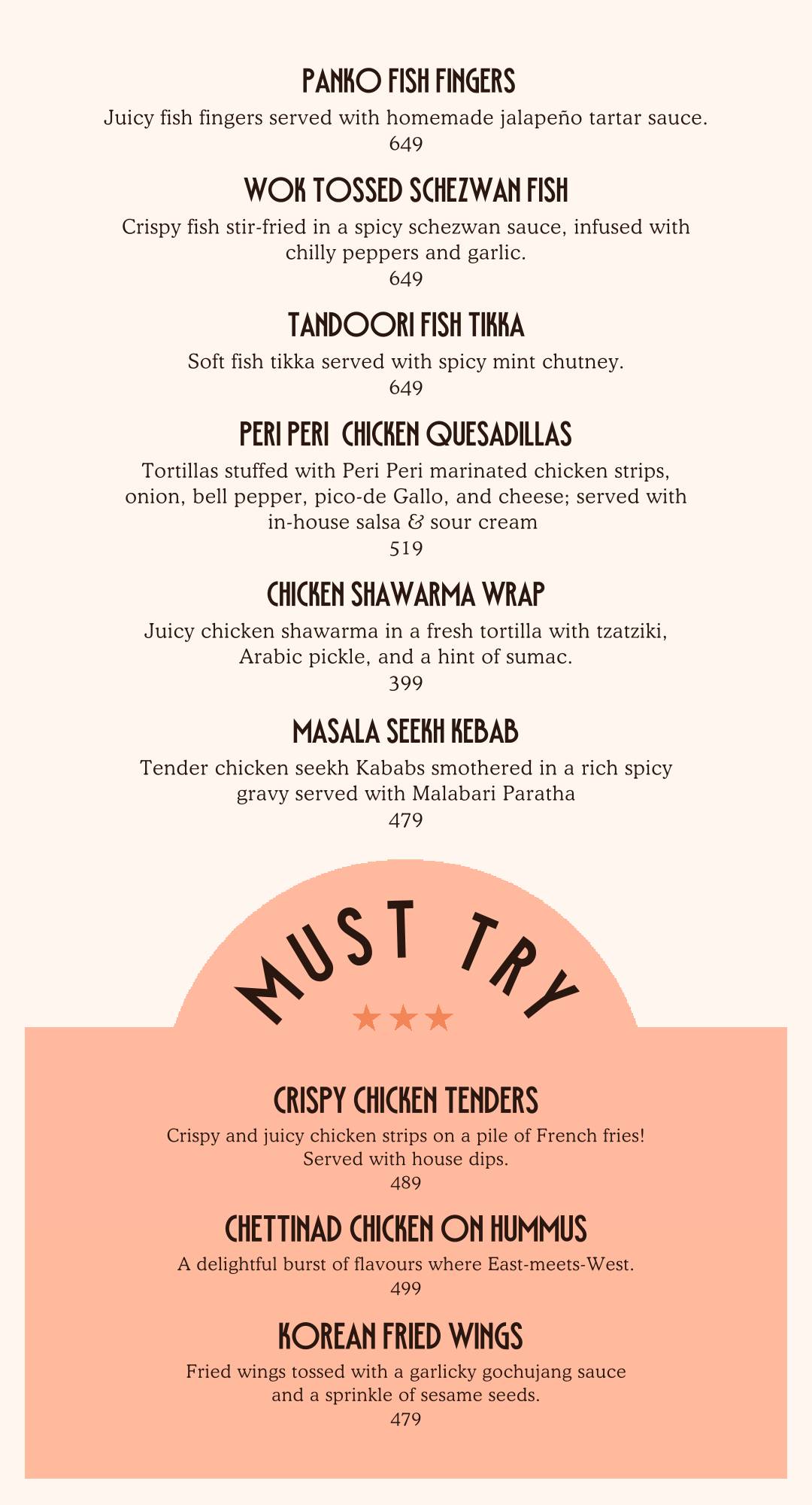 FO- Food Overloded menu