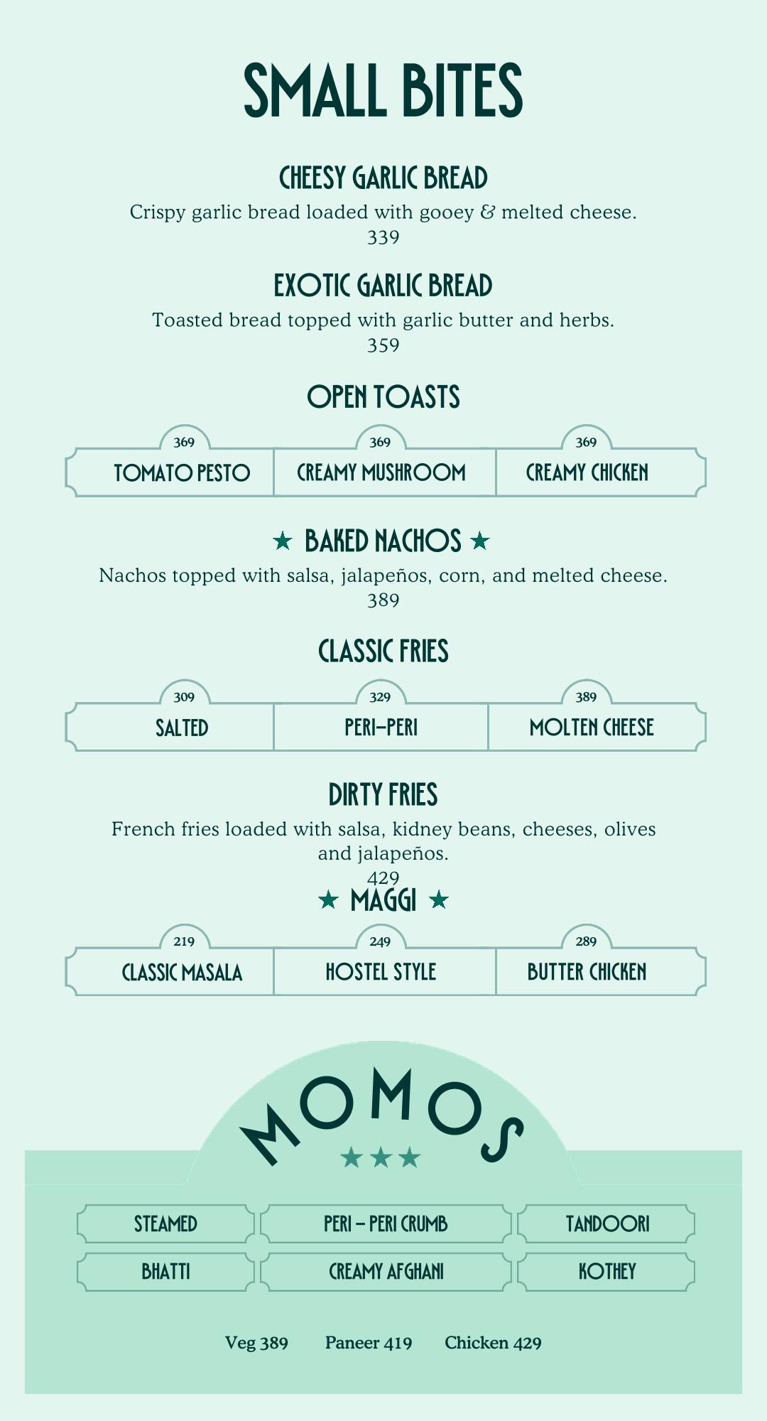 FO- Food Overloded menu
