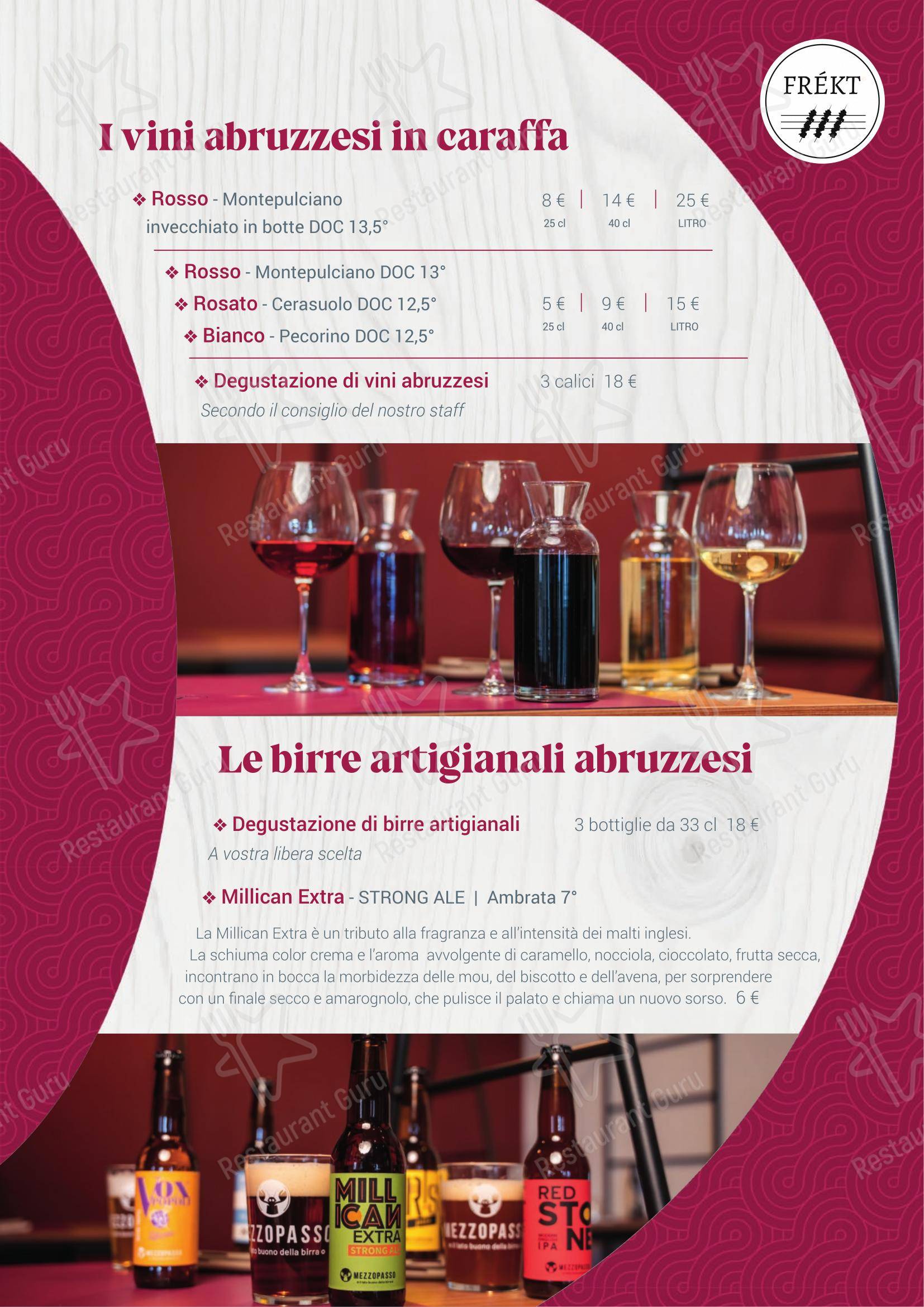 Menu per FREKT RISTORANTE ABRUZZESE in Verona