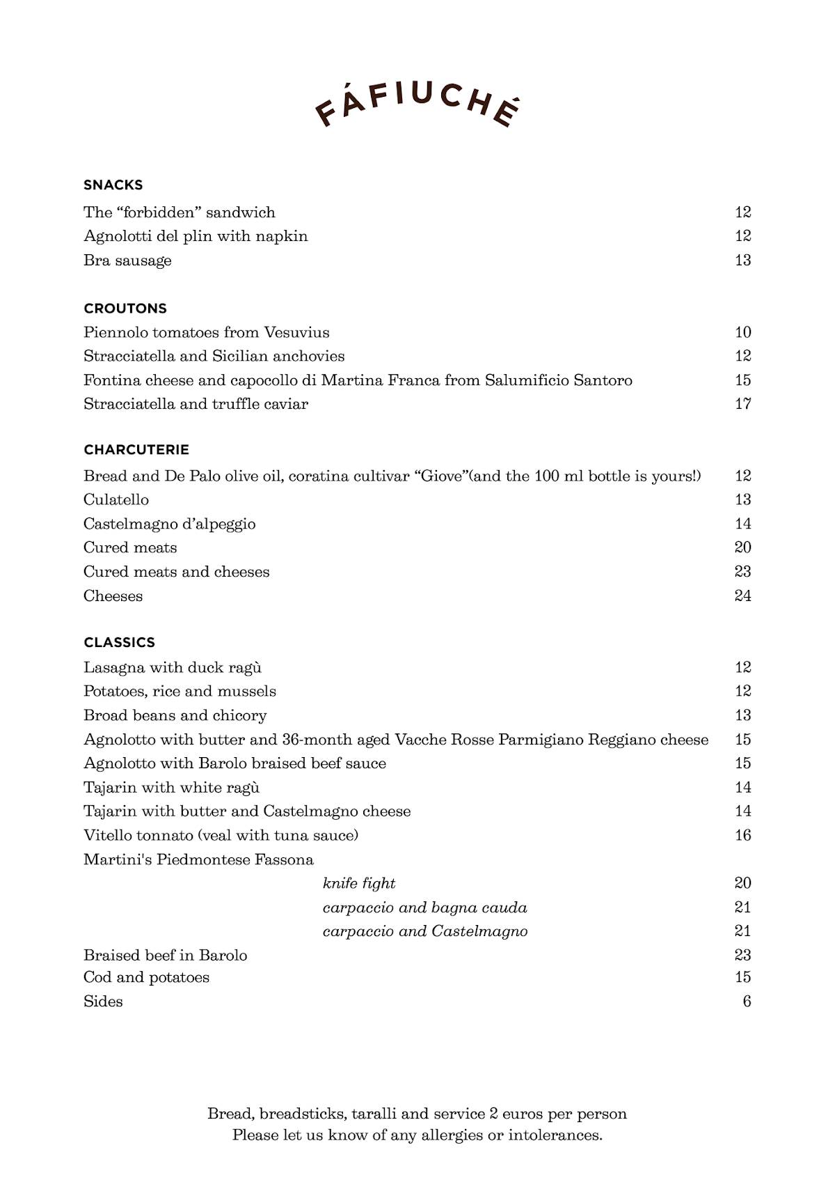 Menu di Fáfiuché 