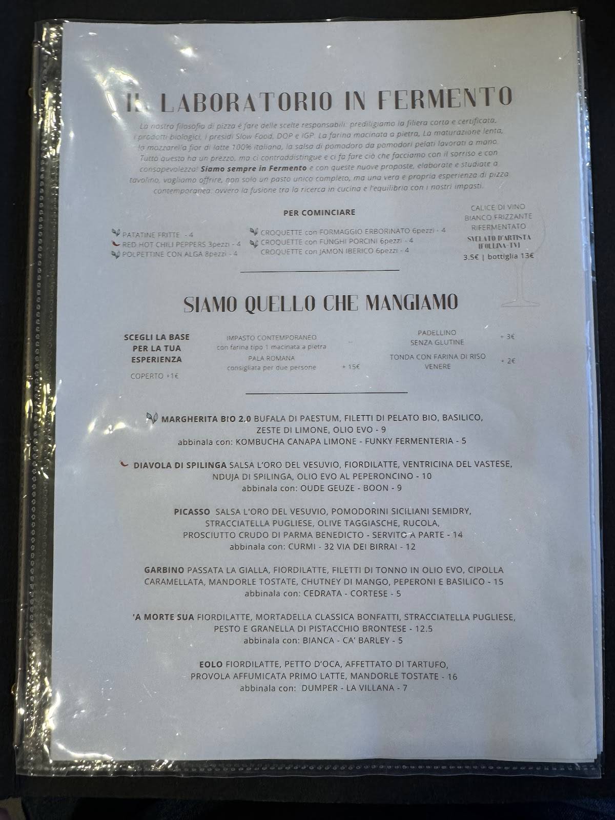 Menu di Il Laboratorio 