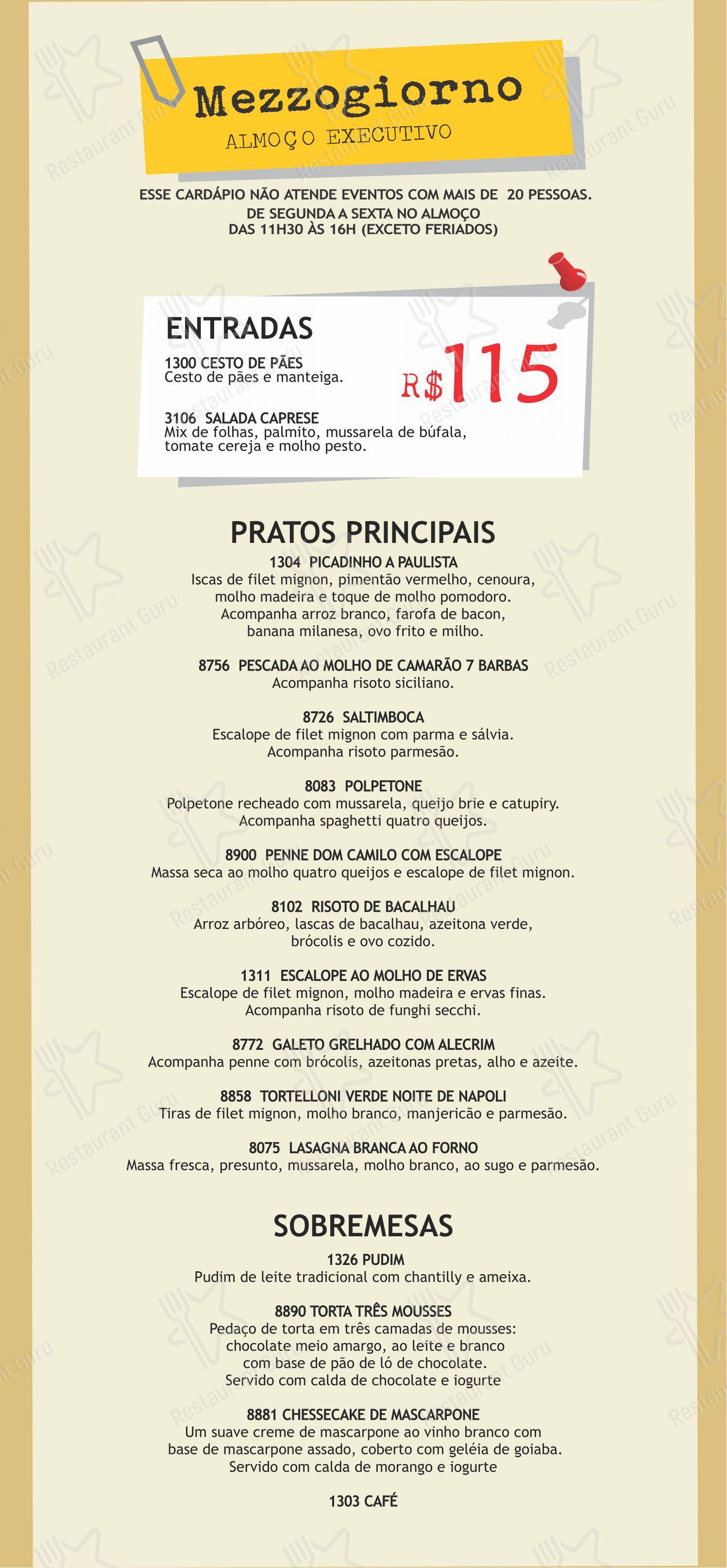 Famiglia Mancini Trattoria menu - 菜单