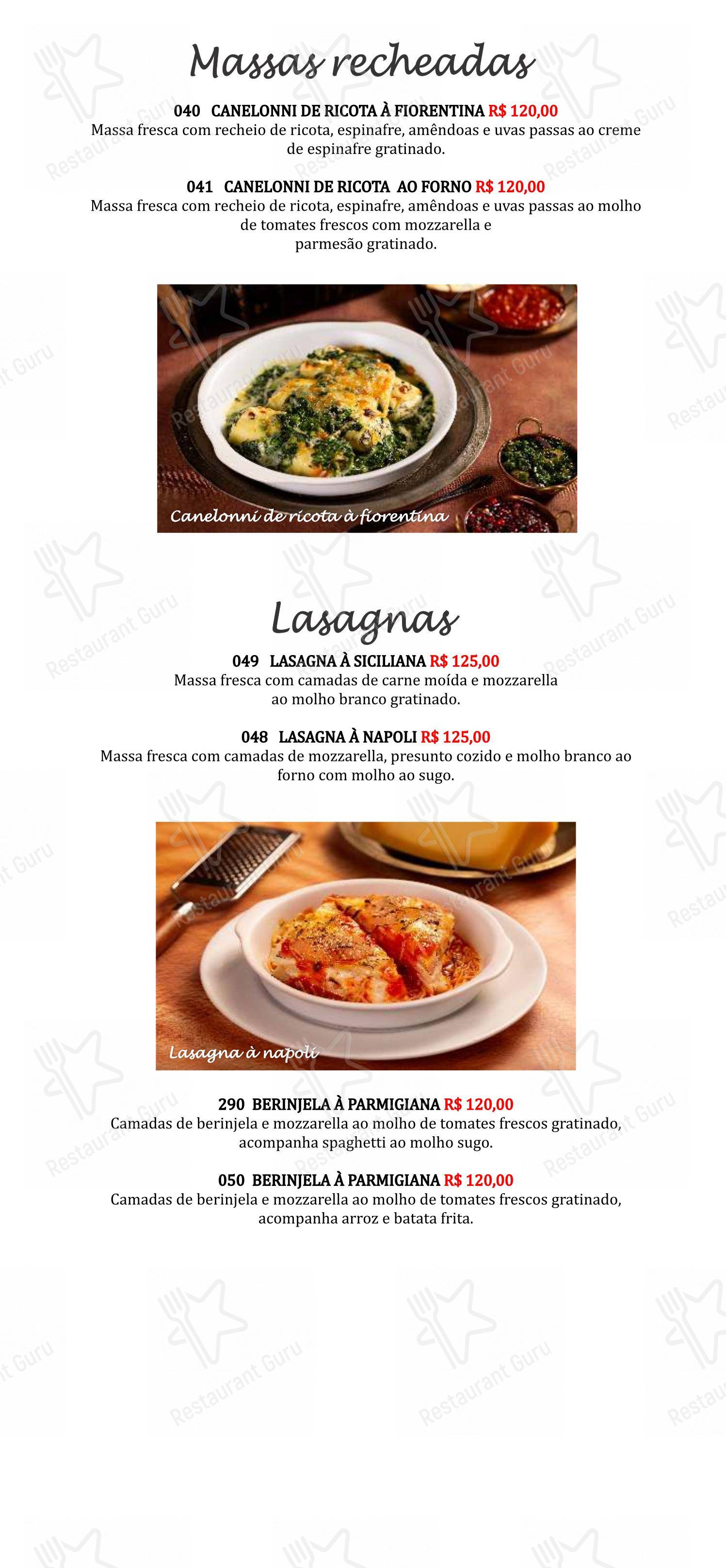 Famiglia Mancini Trattoria em São Paulo - Menu bar