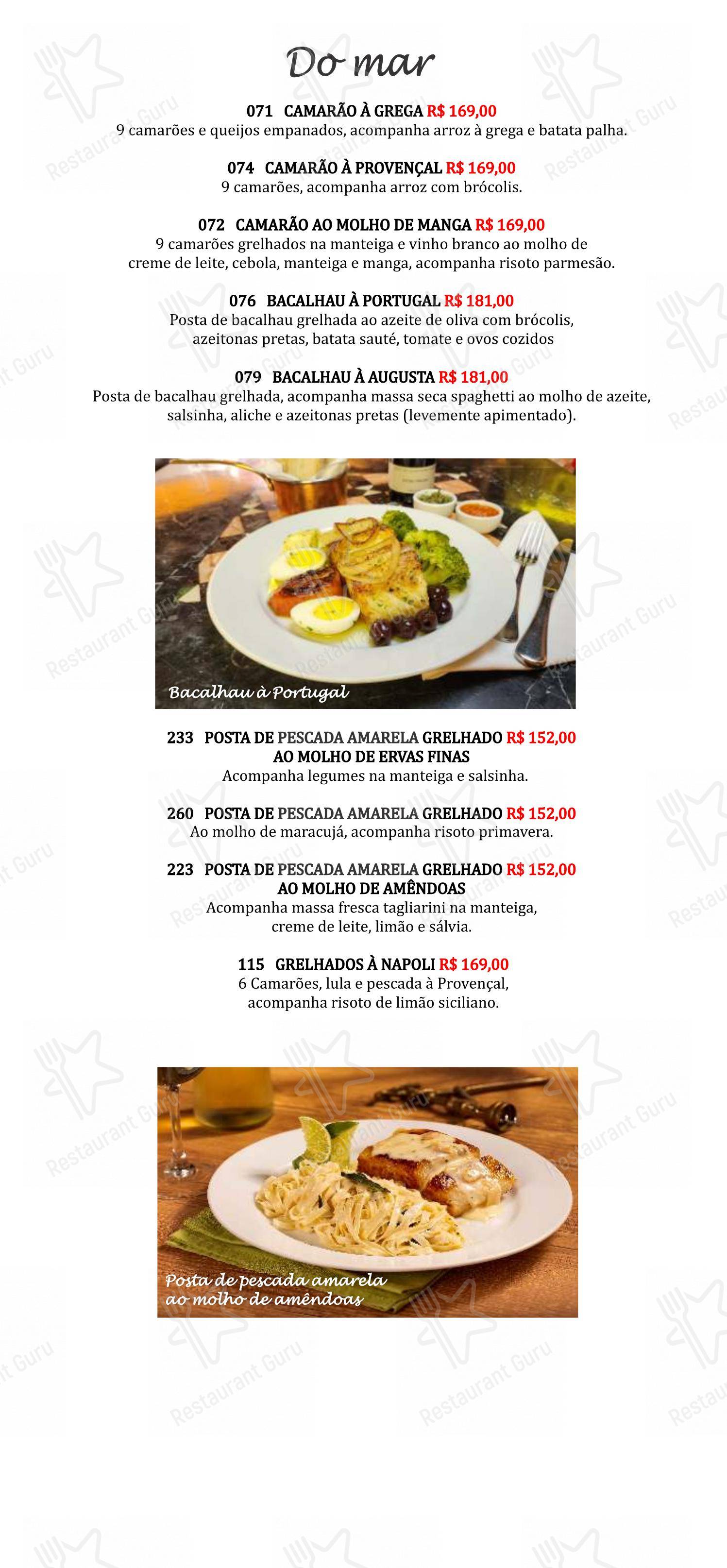 Famiglia Mancini Trattoria em São Paulo - Menu bar