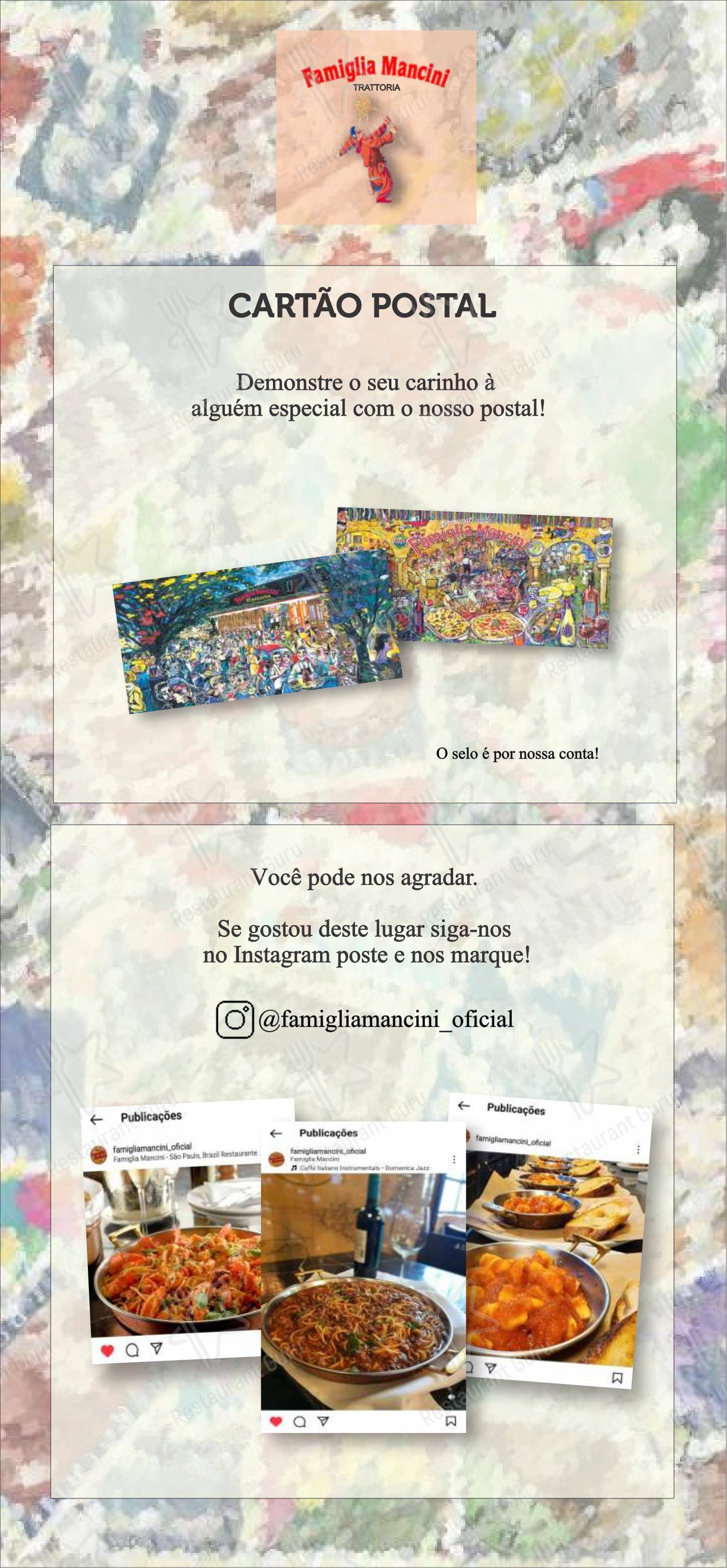 Menu para Famiglia Mancini Trattoria restaurante