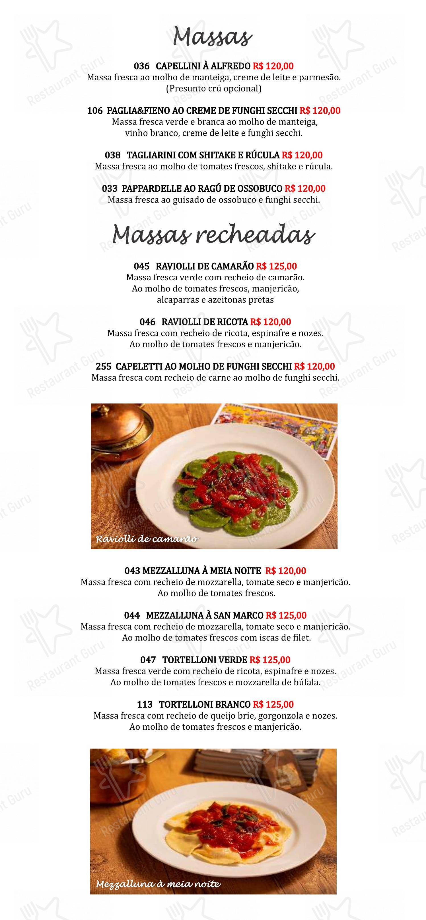 Famiglia Mancini Trattoria - Menu bar