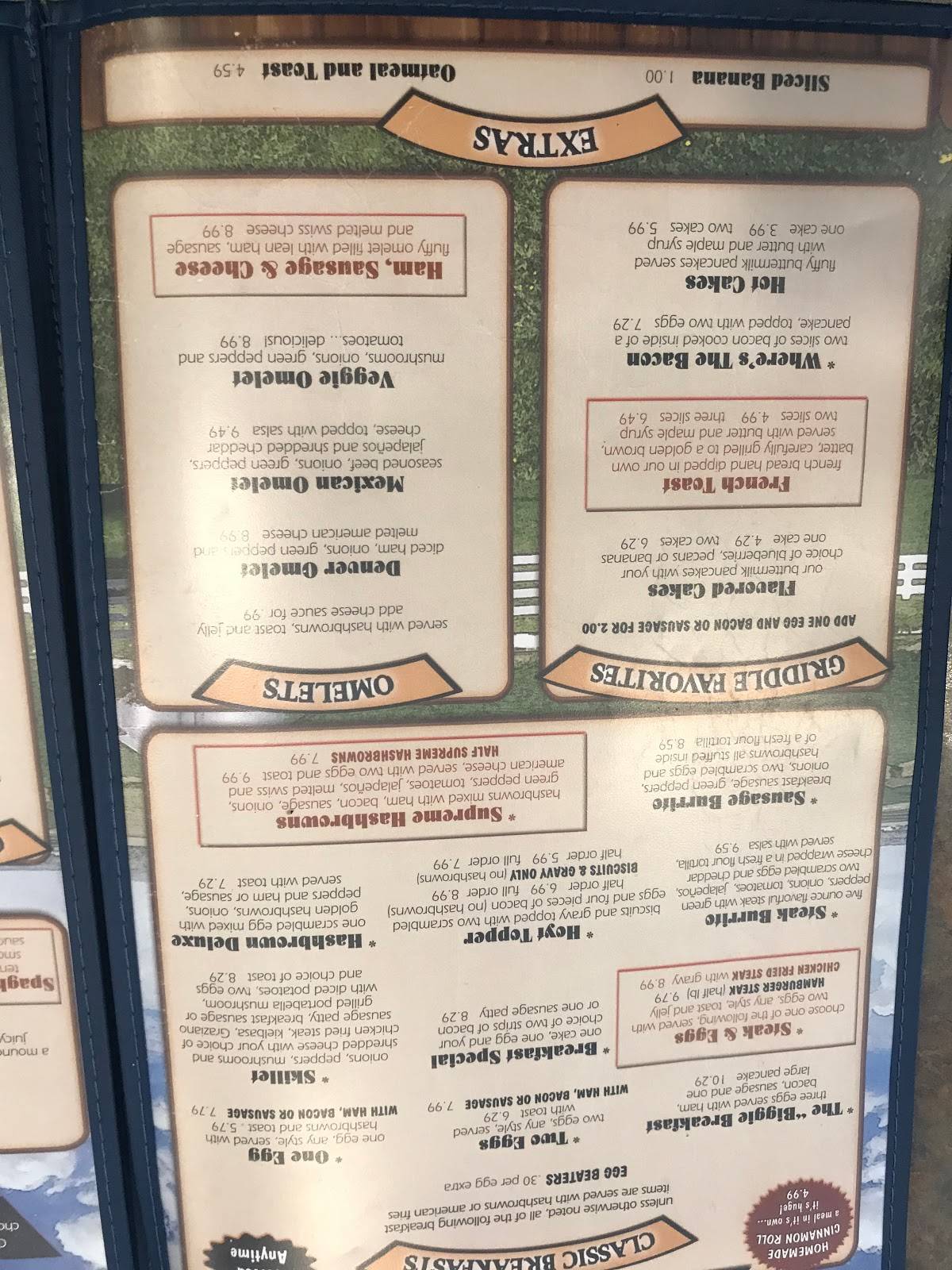 Menu at Family Table restaurant, Osceola