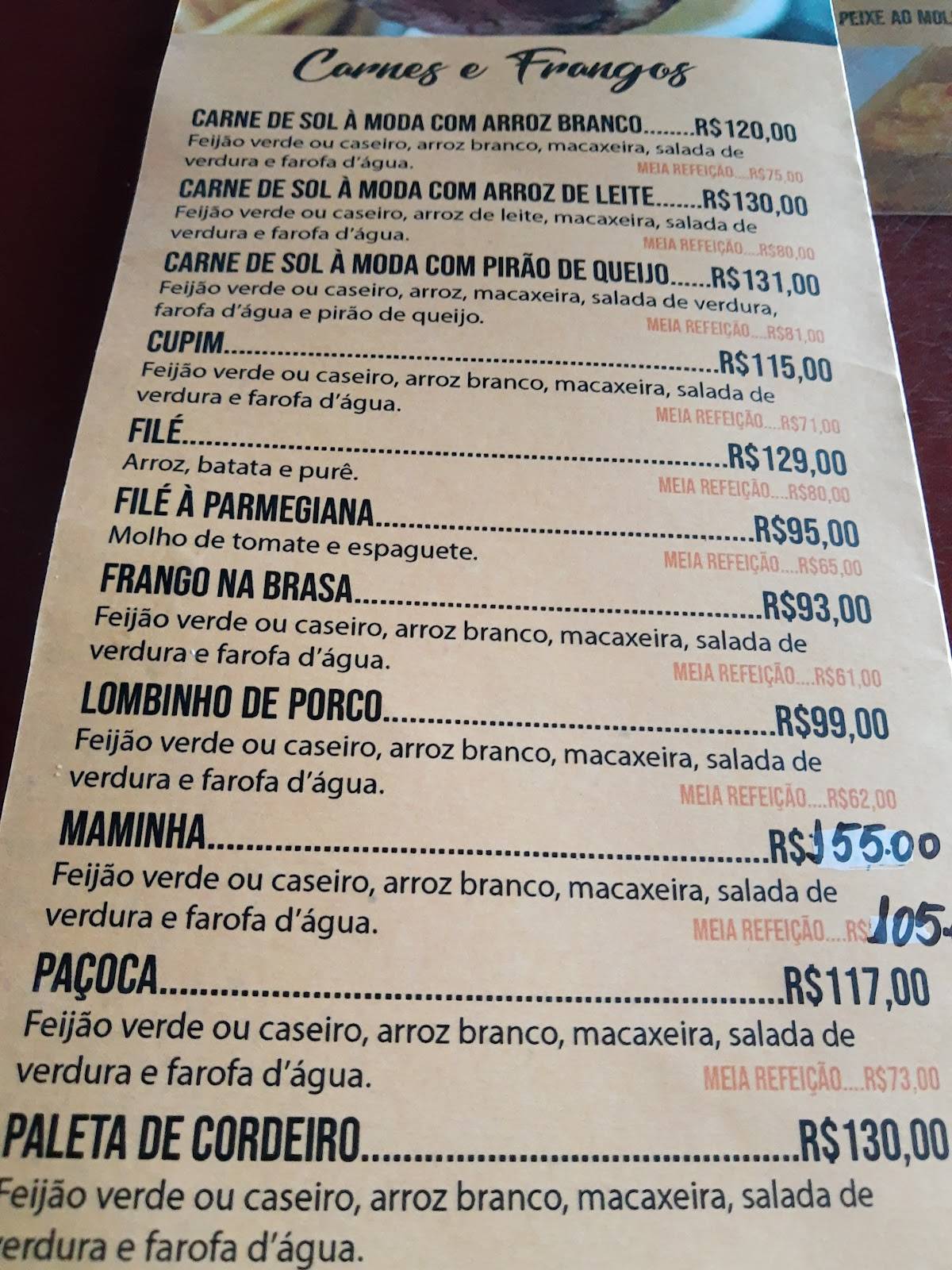 Farol Bar e Restaurante cardápio