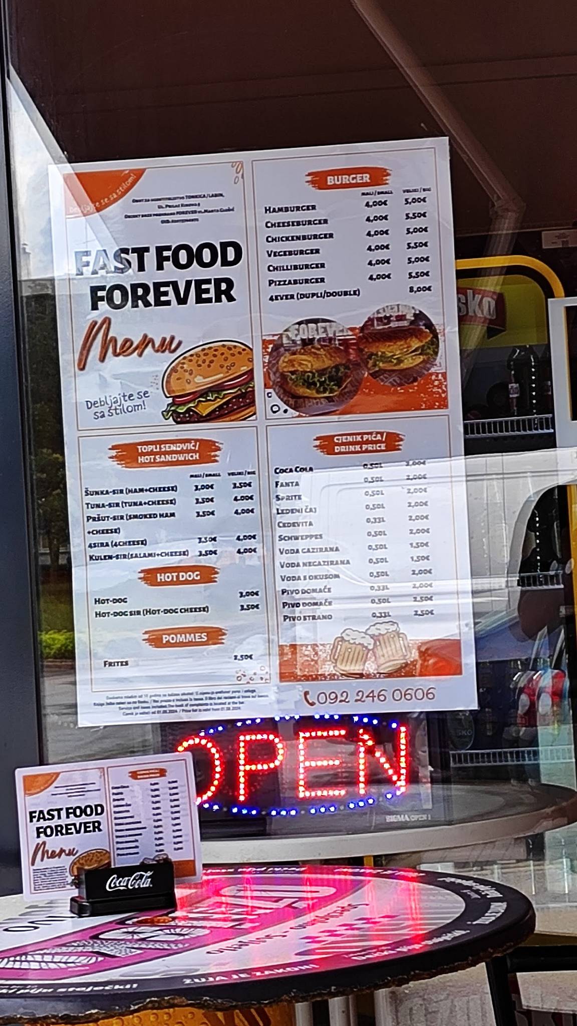 Menu di Fast Food Forever 