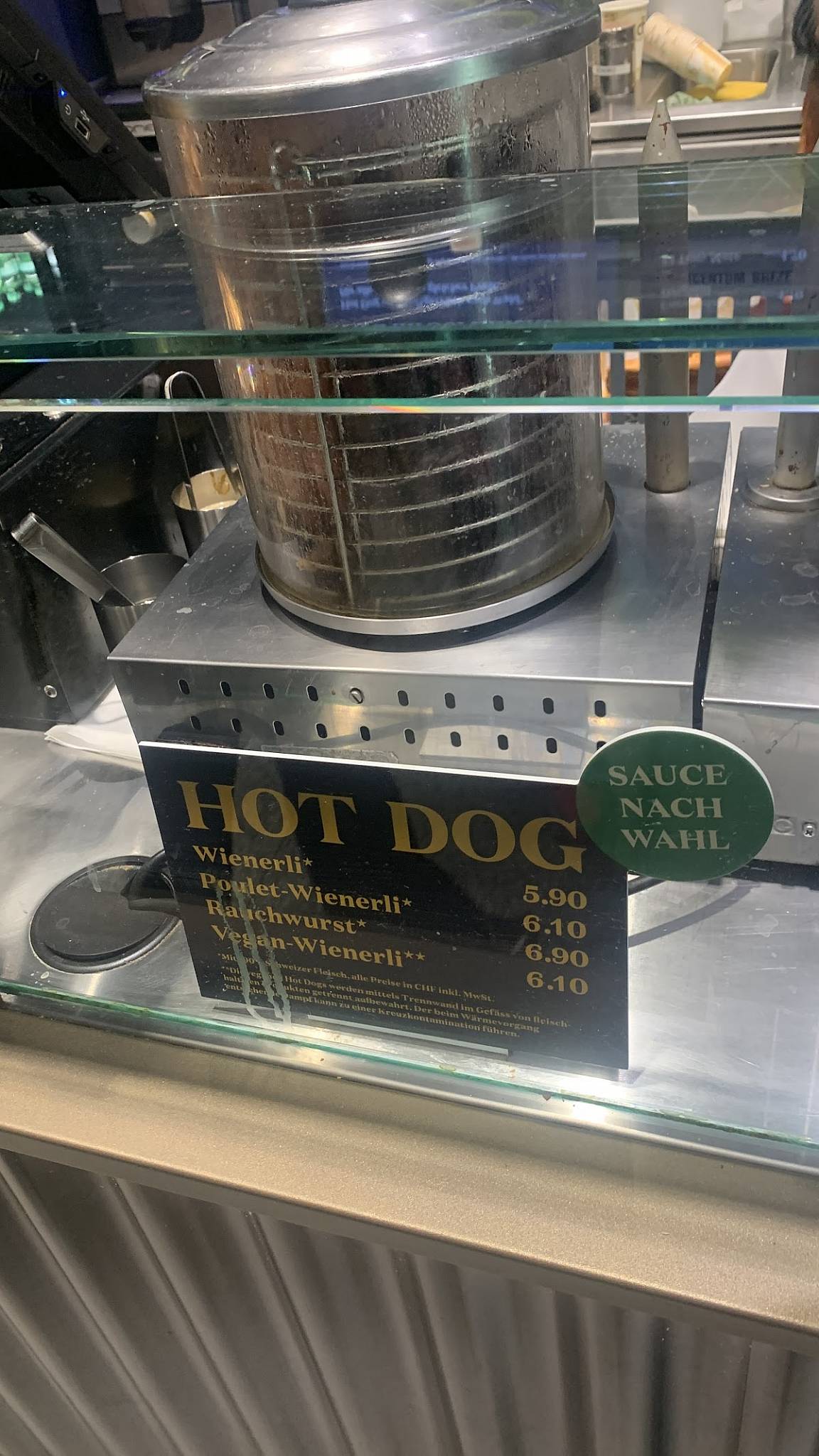 Menu di Brezelkönig Flughafen Zürich 