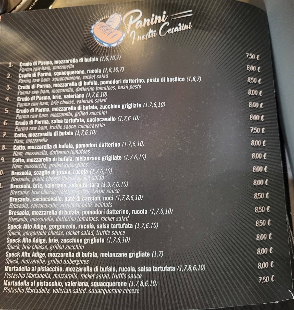 Menu di Cesarino 