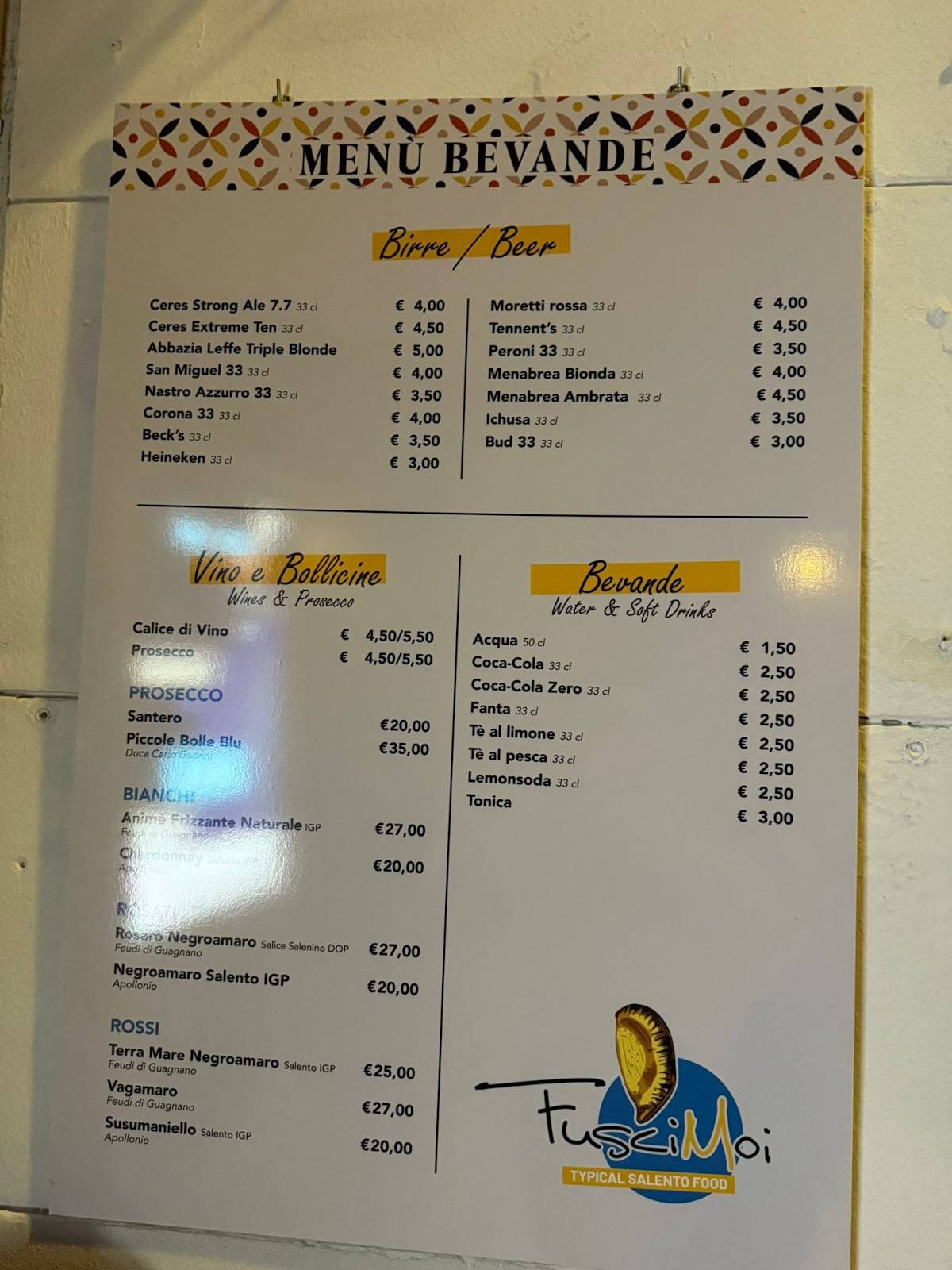 Menu di Fusci Mói 