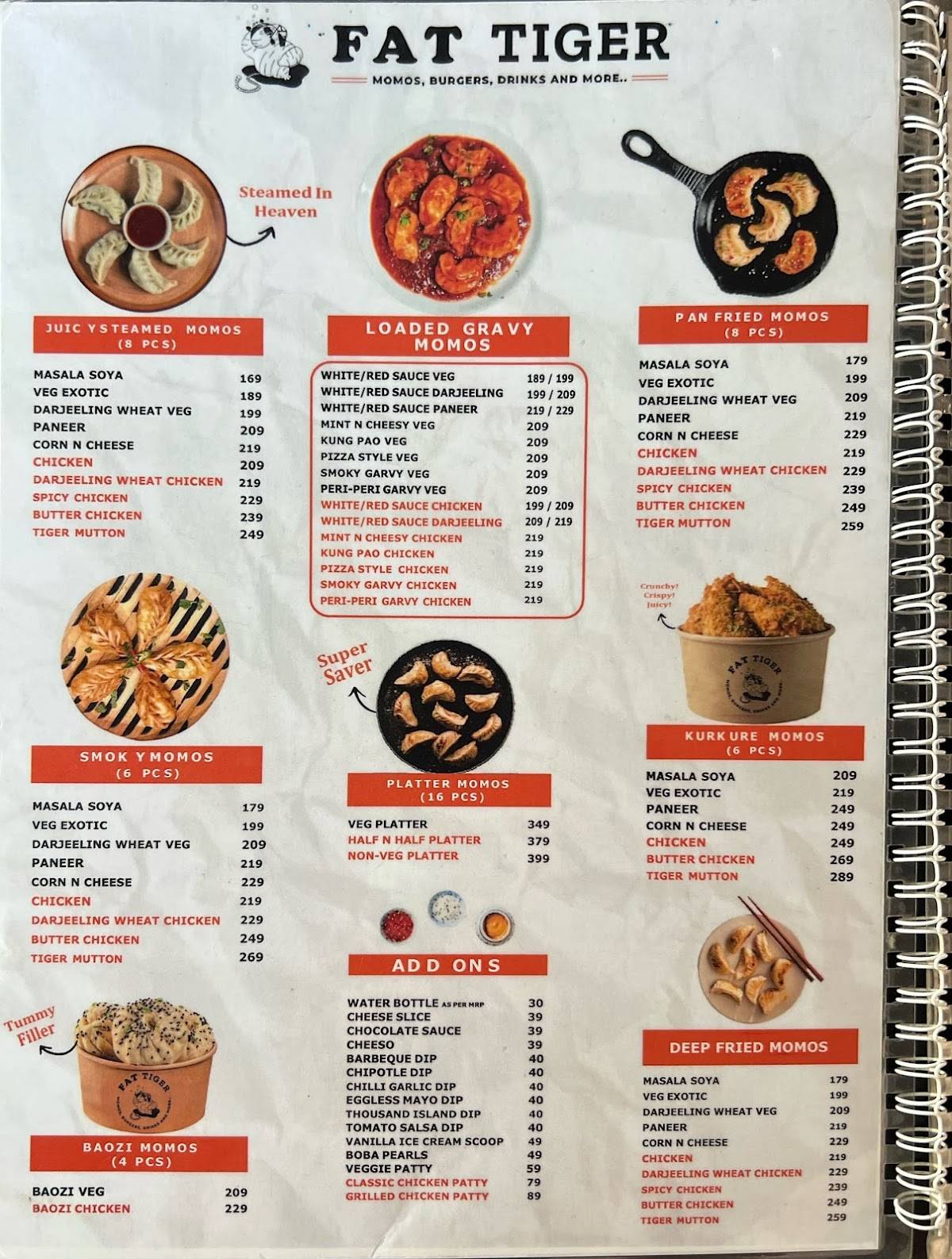 Fat Tiger - Kochi menu