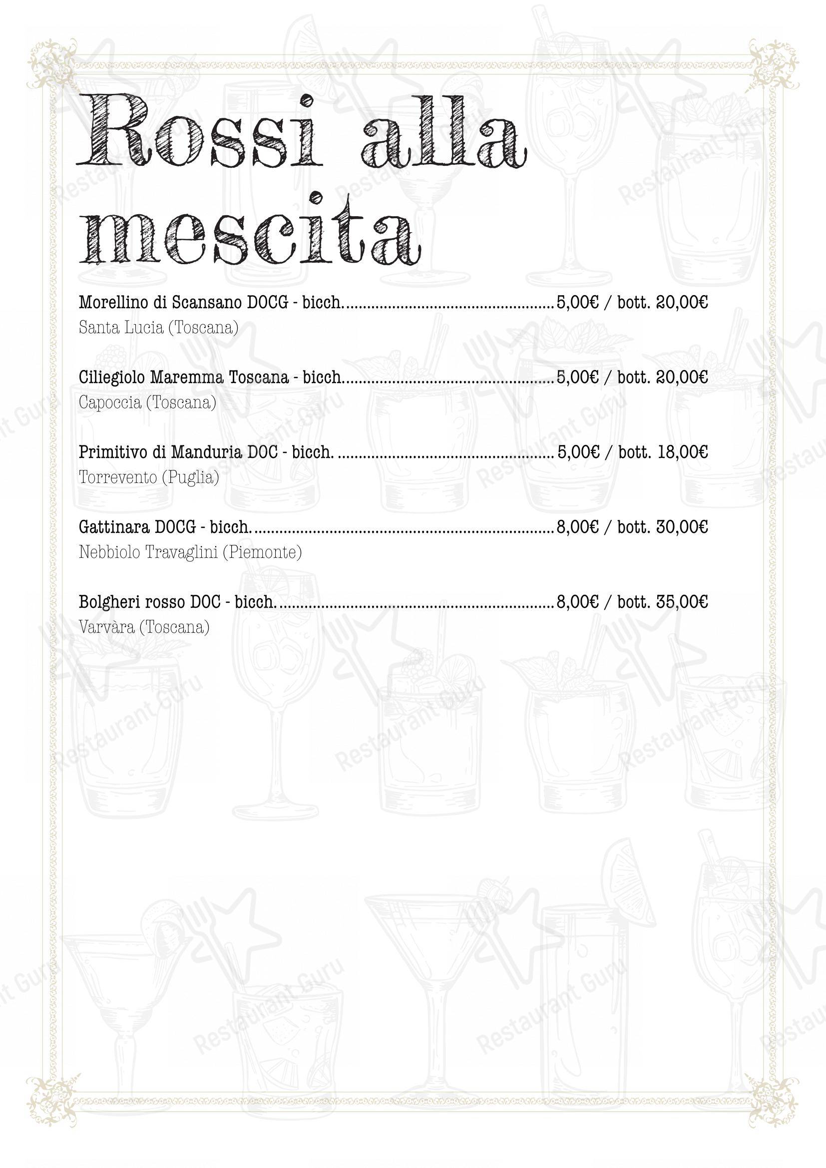 Fauno 3.0 aperitivo cocktail bar in Roma - Основное меню