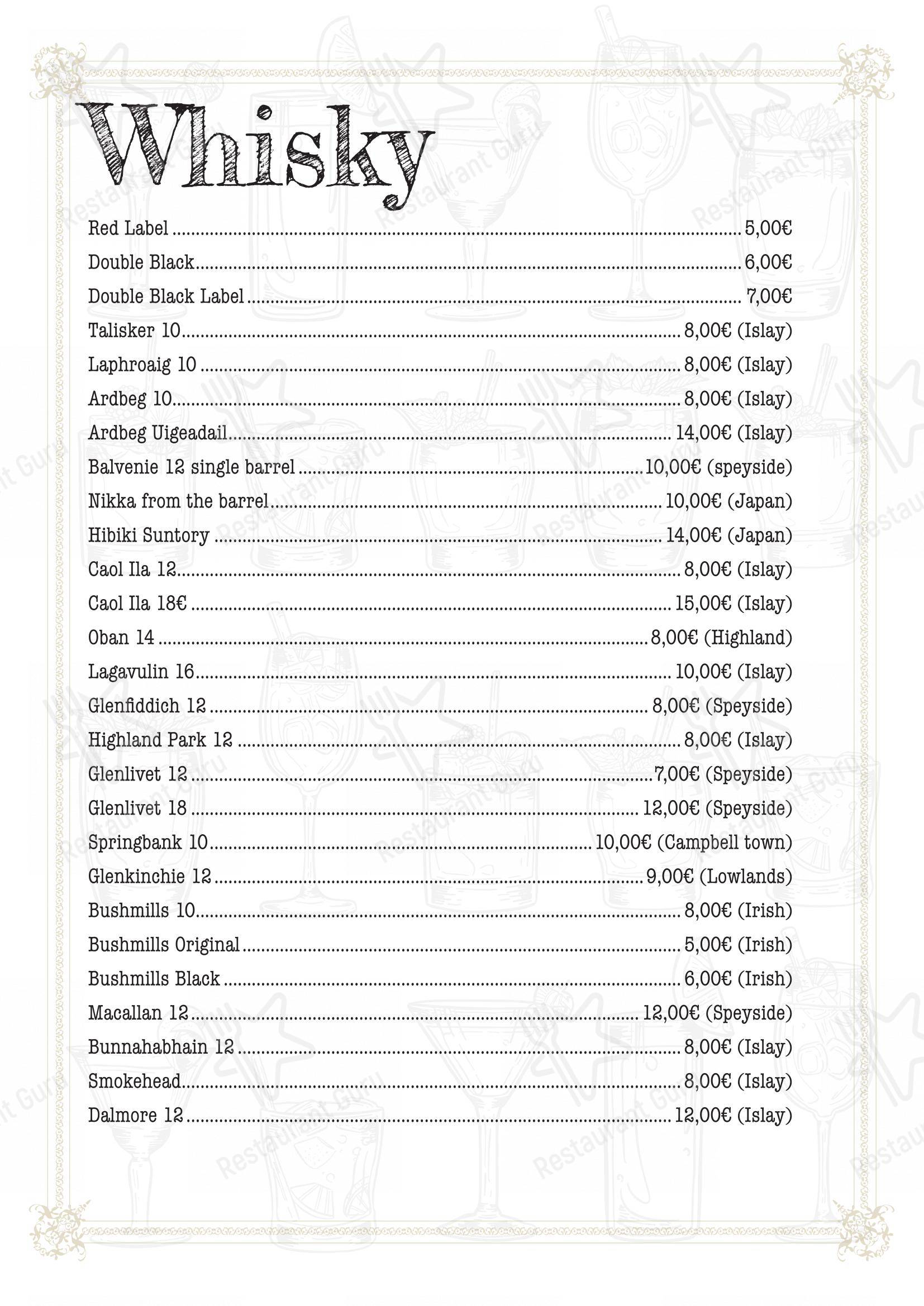 Menu di Fauno 3.0 aperitivo cocktail bar - Основное меню