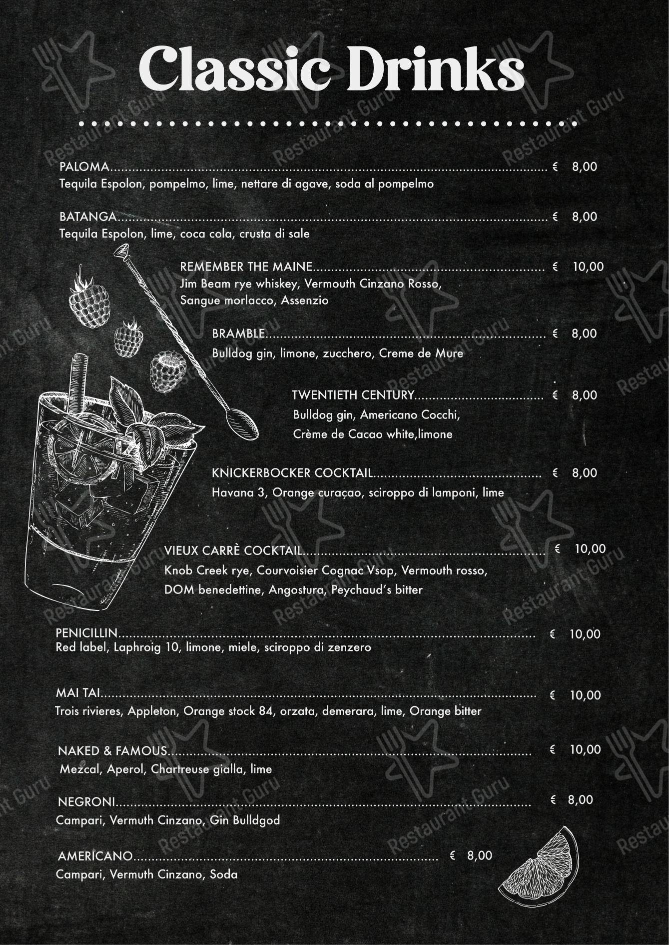 Menu di Fauno 3.0 aperitivo cocktail bar - Детское