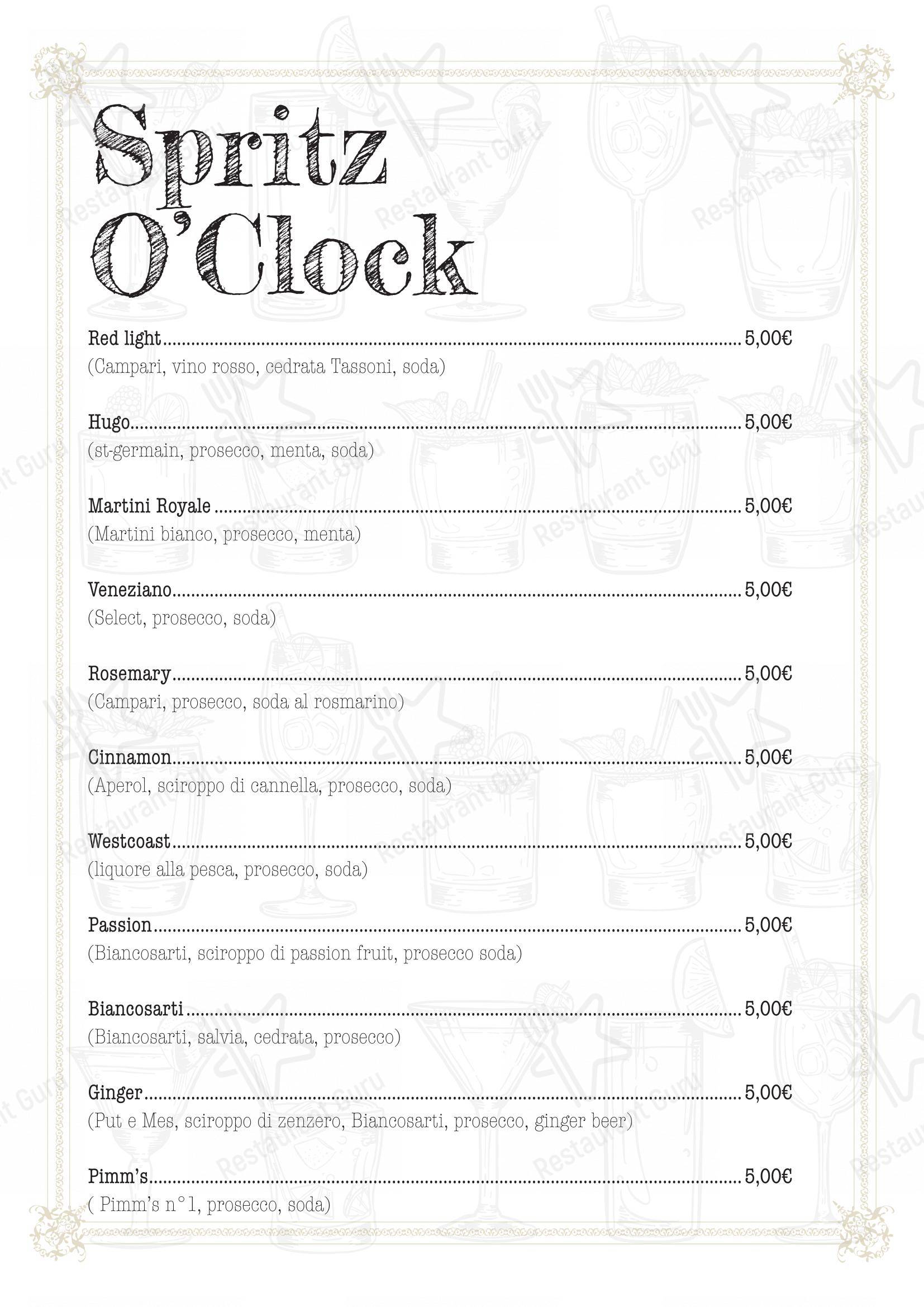 Основное меню per Fauno 3.0 aperitivo cocktail bar pub & bar