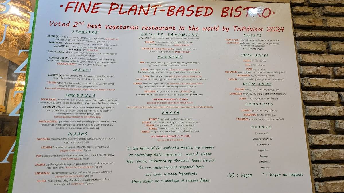 Menu de Veggie pause