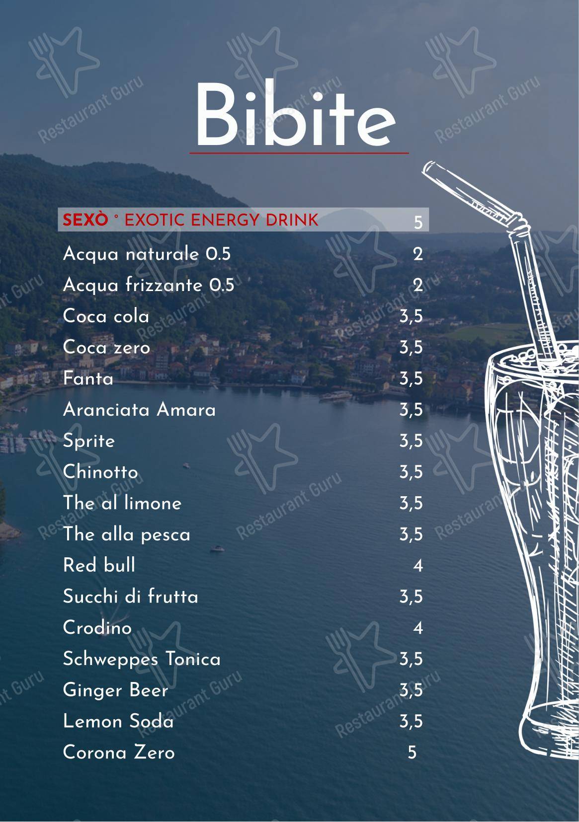 Fiammetta Beach Club in Porto Ceresio - Menu