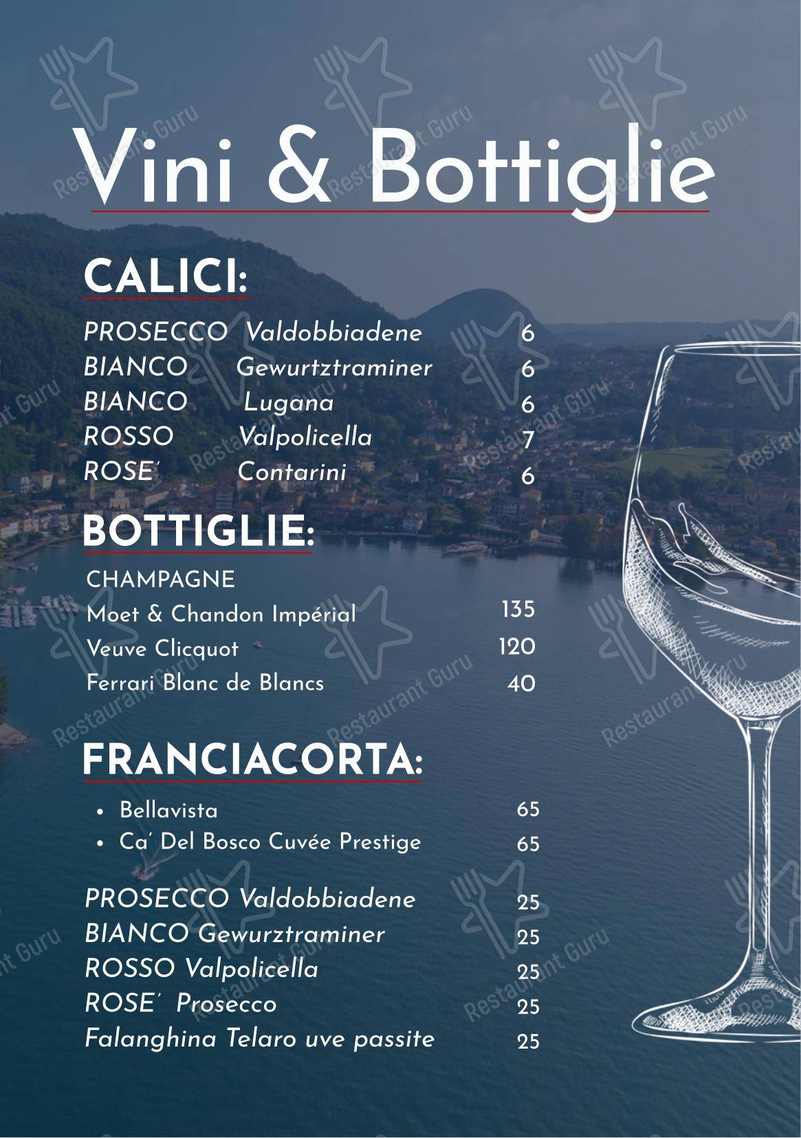 Menu per Fiammetta Beach Club in Porto Ceresio