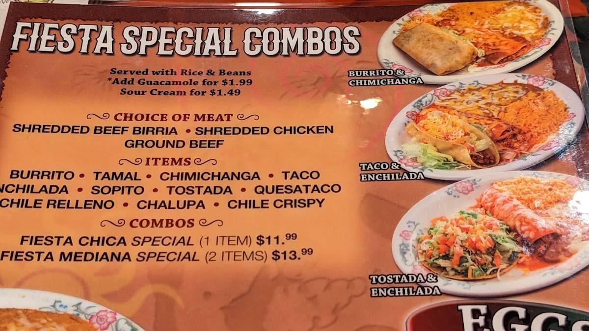 Menu at Fiesta Mexicana Restaurant Gilbert, Gilbert