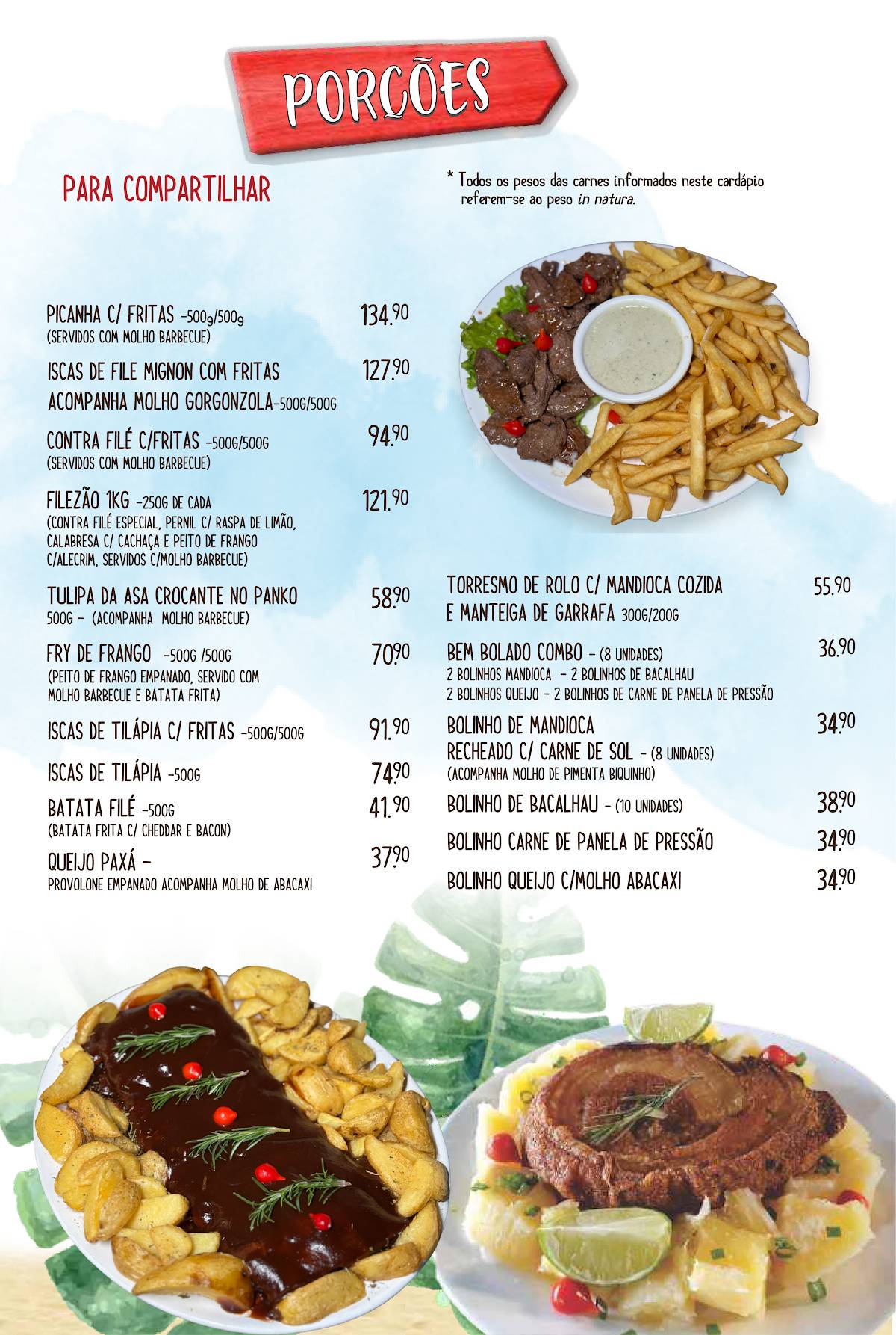 Restaurante Filé Fleming cardápio