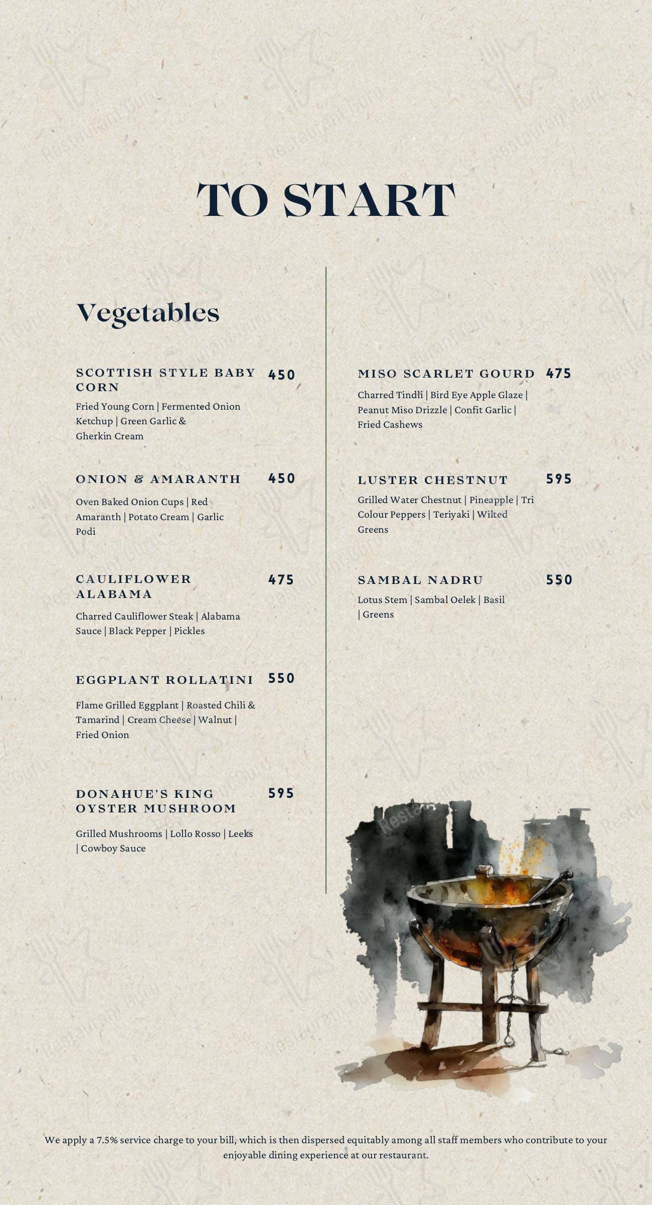 Menu for the Fireside: Flame Craft Dining restaurant