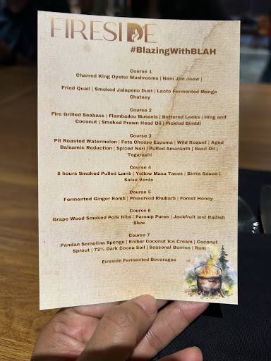 Fireside: Flame Craft Dining menu
