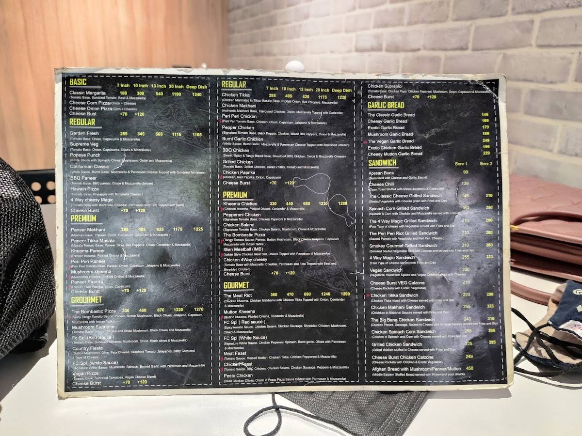 Flying Crust menu