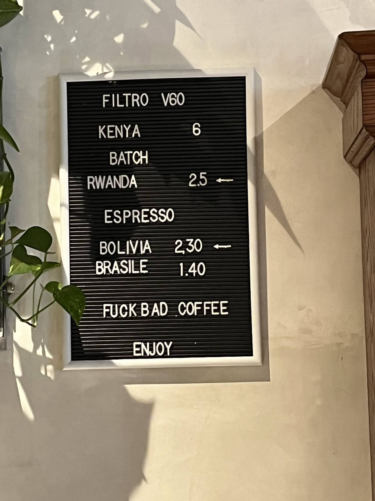 Menu di FolkLore Specialty Coffe and drinks 