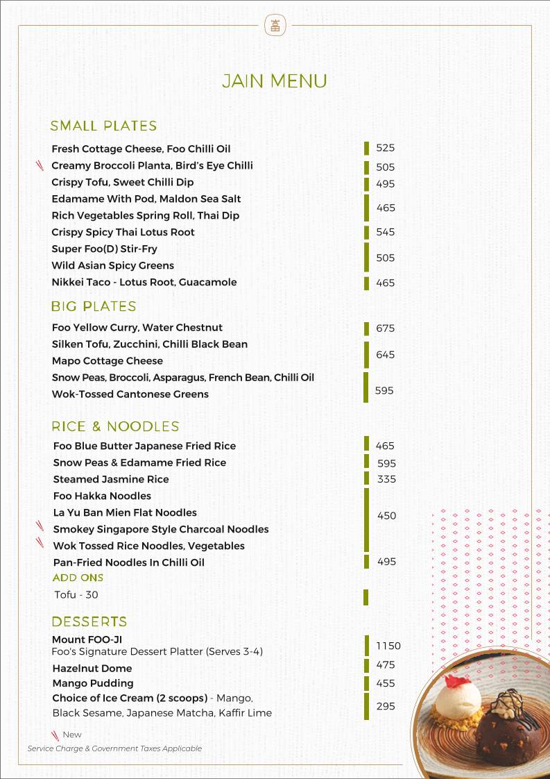 Foo Bandra menu