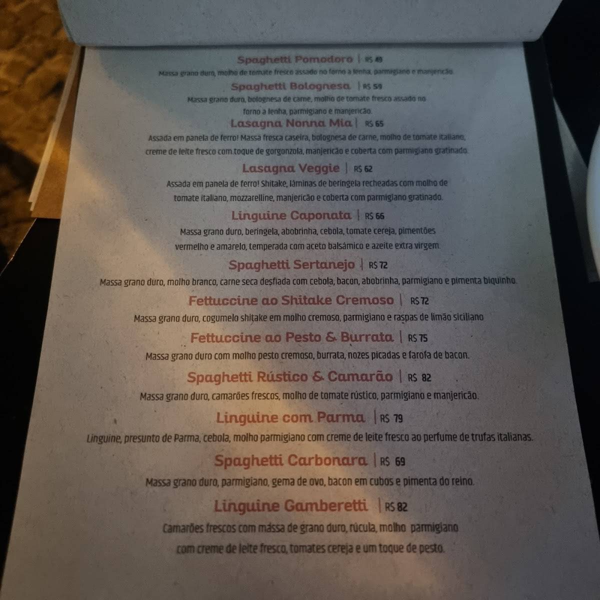 Forneria Ciao cardápio