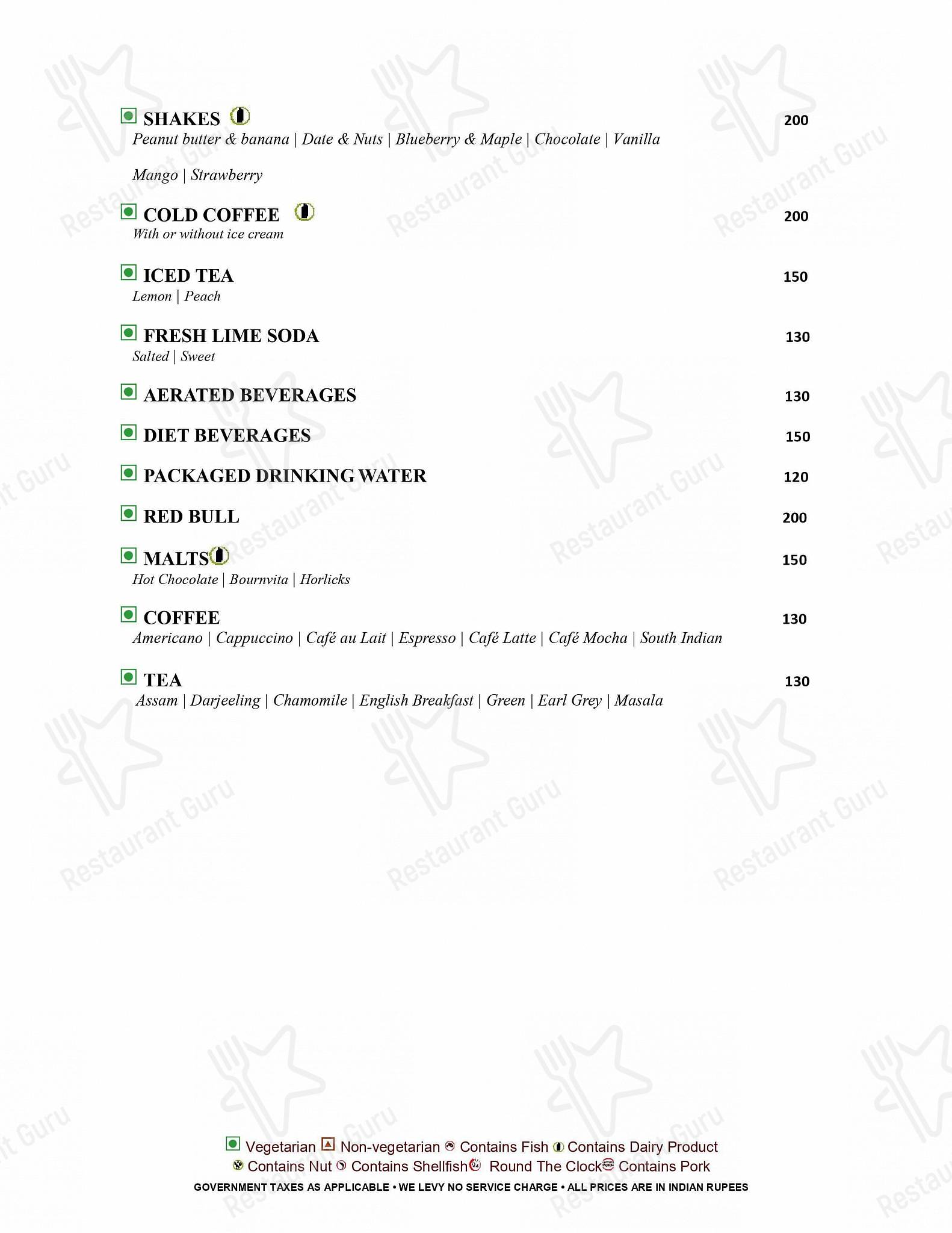 Orchid Restaurant menu